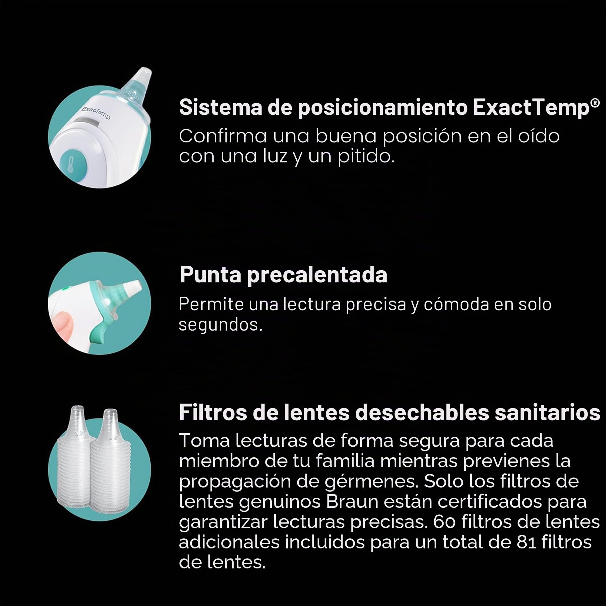 Braun ThermoScan 6, IRT6515 - Termómetro digital de oído para adultos, bebés, niños pequeños y niños - Rápido, suave y preciso con resultados codificados por colores