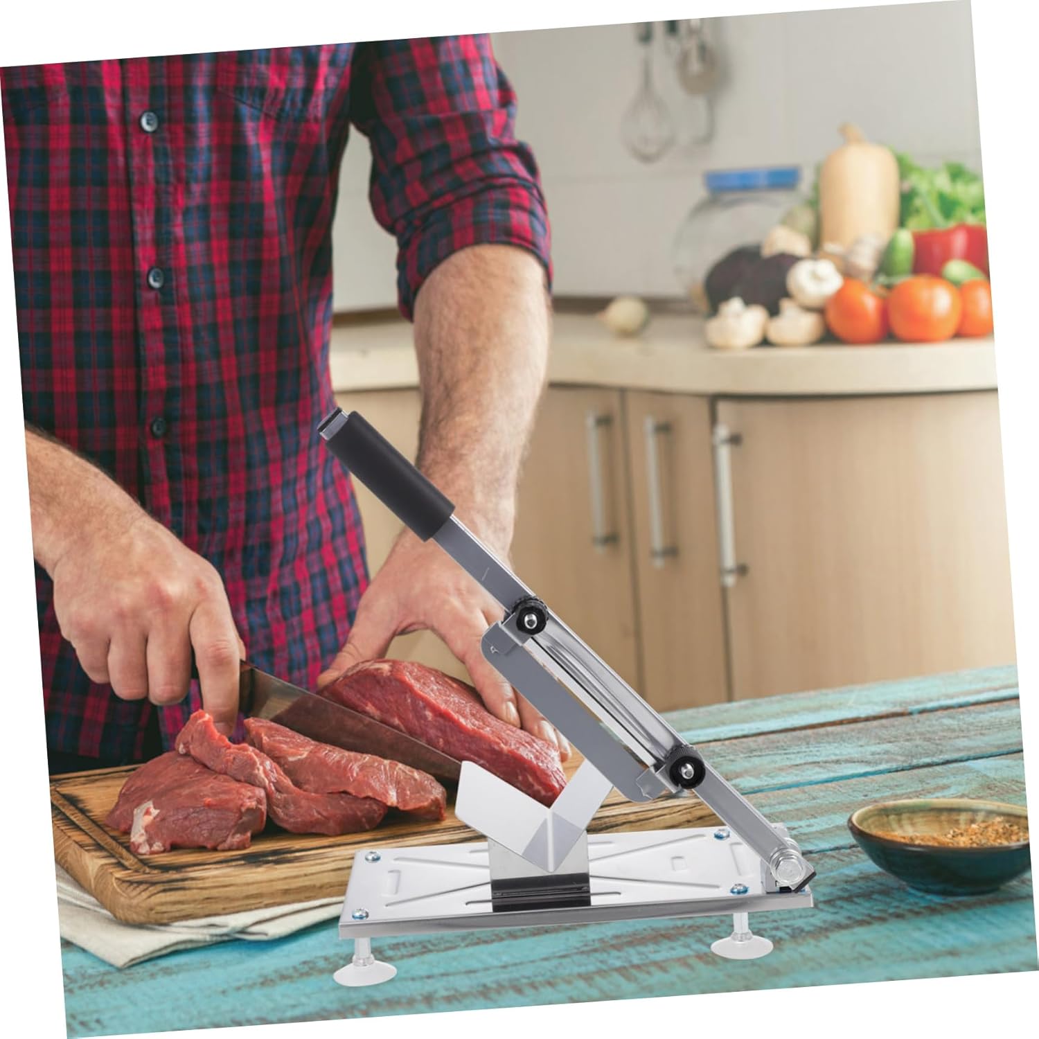 MAGICLULU 1pc Manual Stainless Steel Meat Slicer for Lamb Beef and Vegetables Ergonomic Non-slip Handle Multipurpose Shredder for Home Cooking and Bbq Use