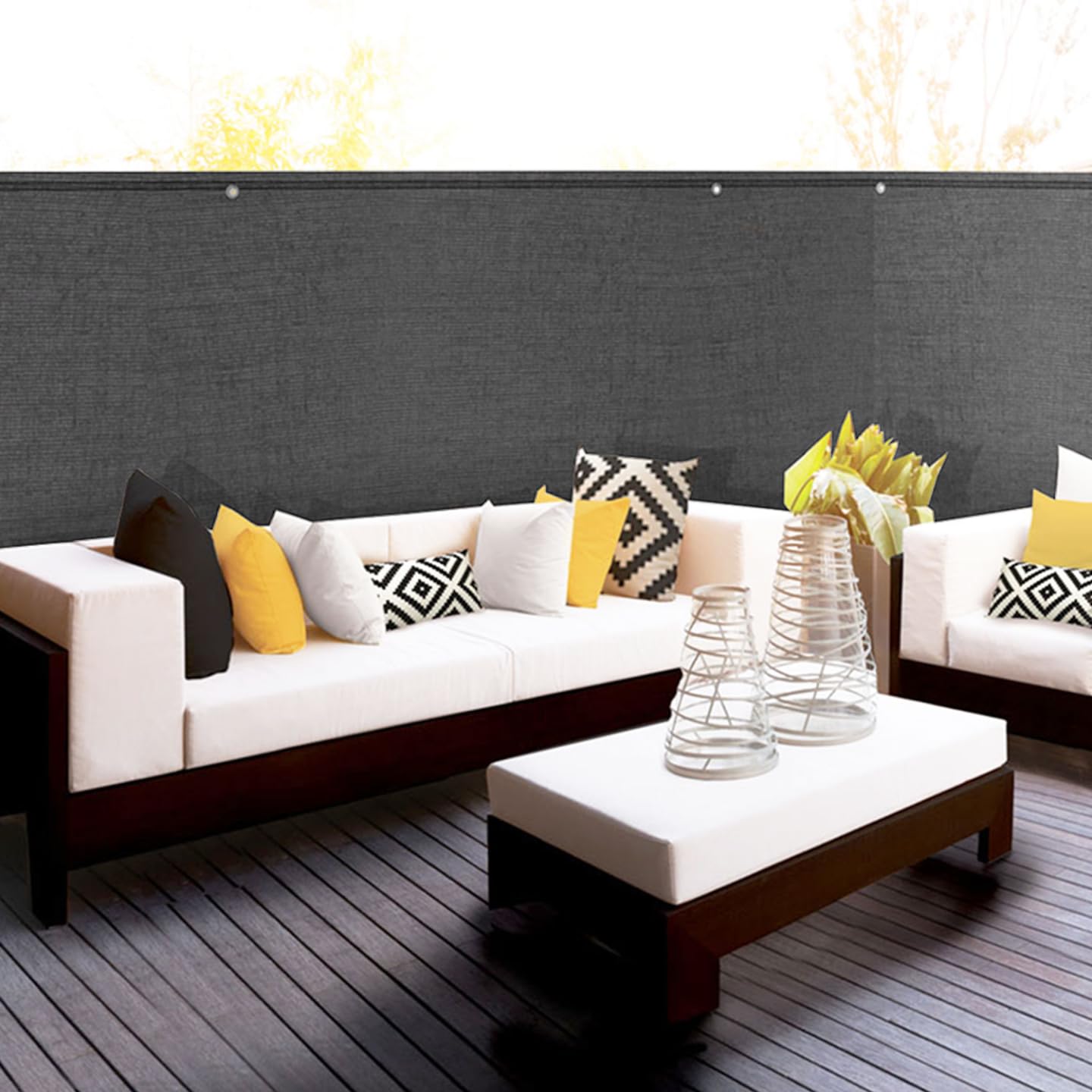 IDMarket - Brise Vue Ultra résistant 1,8 x 10 M Gris 400 GR/m² Haut de Gamme