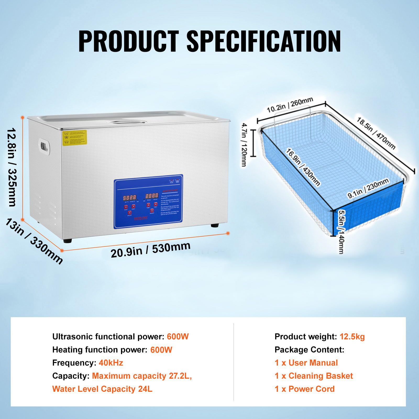 Myjka ultradźwiękowa 1,3 l, 40 kHz, profesjonalna ultradźwiękowa myjka 80 stopni, cyfrowy wyświetlacz ultradźwiękowy do biżuterii, laboratoriów, pracowników Commercia (1,3 l)