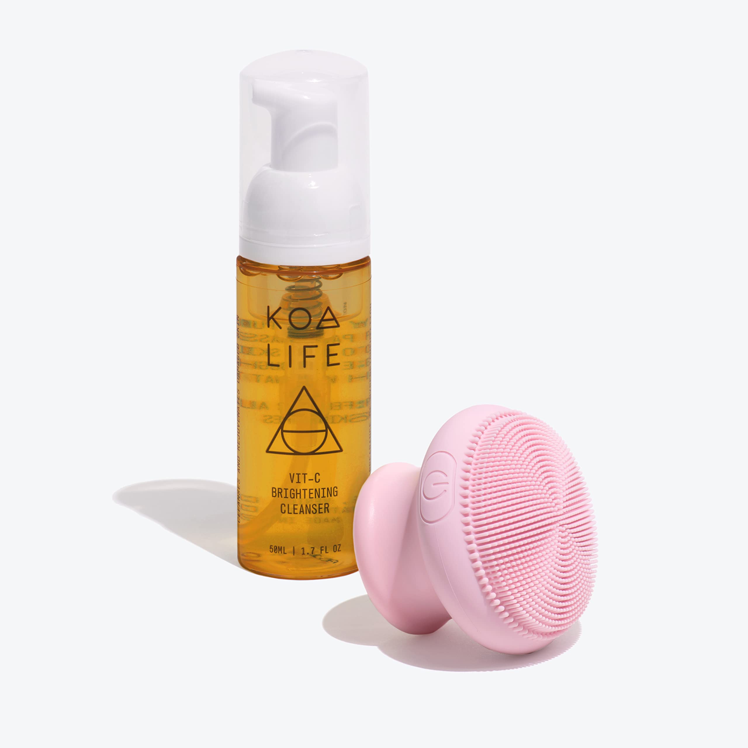 KOA LIFEPurify Set - Vit-C Brightening Cleanser, Electric Scrubber, Skin Brightening Face Wash, Vitamin C, Gentle Foam Facial Cleanser, Vegan - 30 Ml