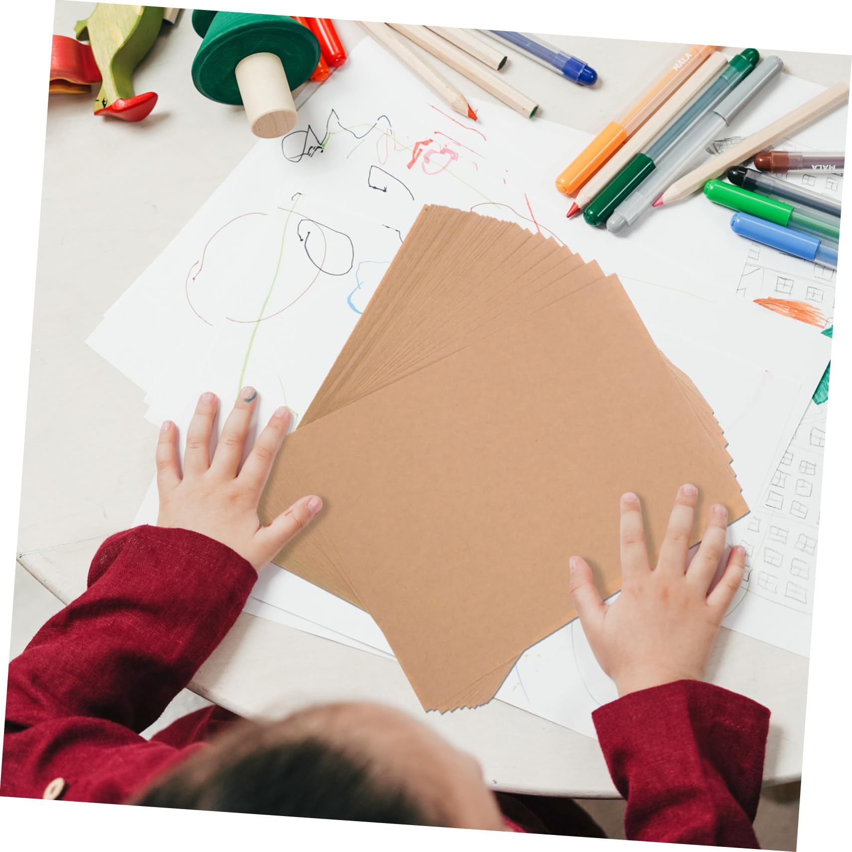 Artibetter 50fogli Etichette Autoadesive Carta Kraft Carta Stampabile Per Etichette Resistente Allo Sbiadimento Facile Usare Per Ufficio e Te