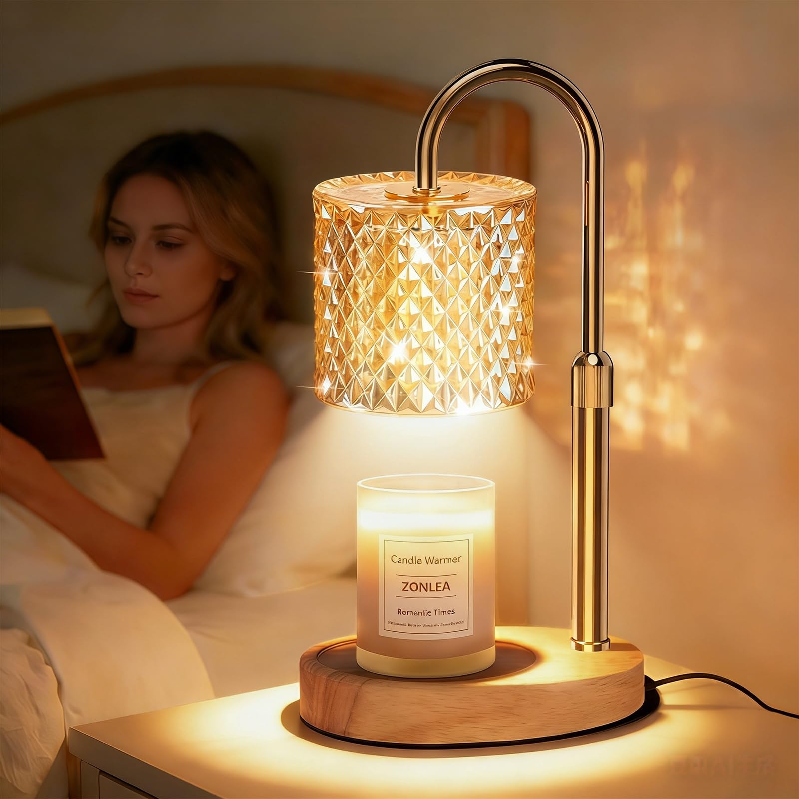 ZENLEA Candle Warmer Lamp with Timer, Candle Lamp with Dimmer and
