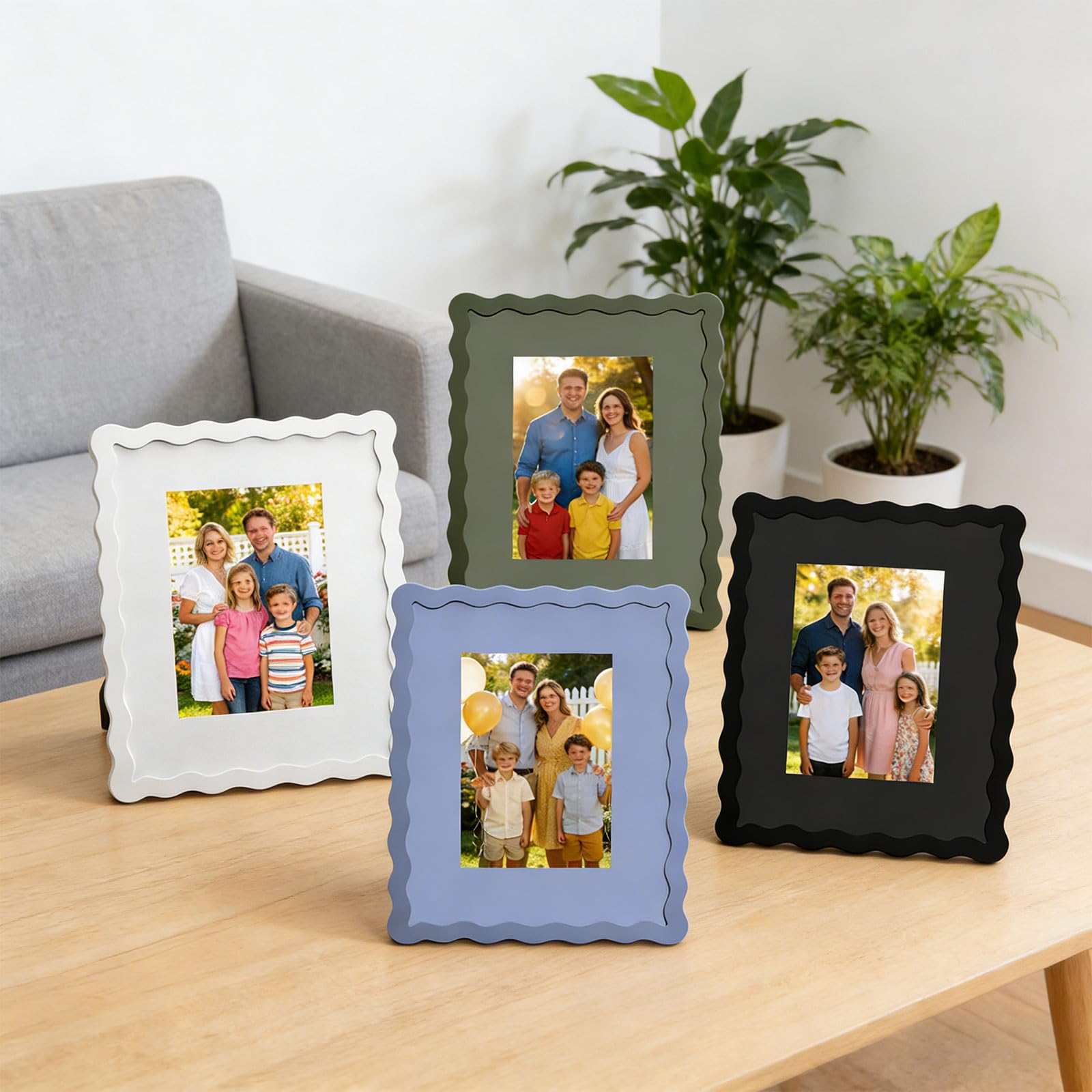 FOLODA Cornice portafoto curva, in legno, 20,3 x 25,4 cm, con vero vetro,