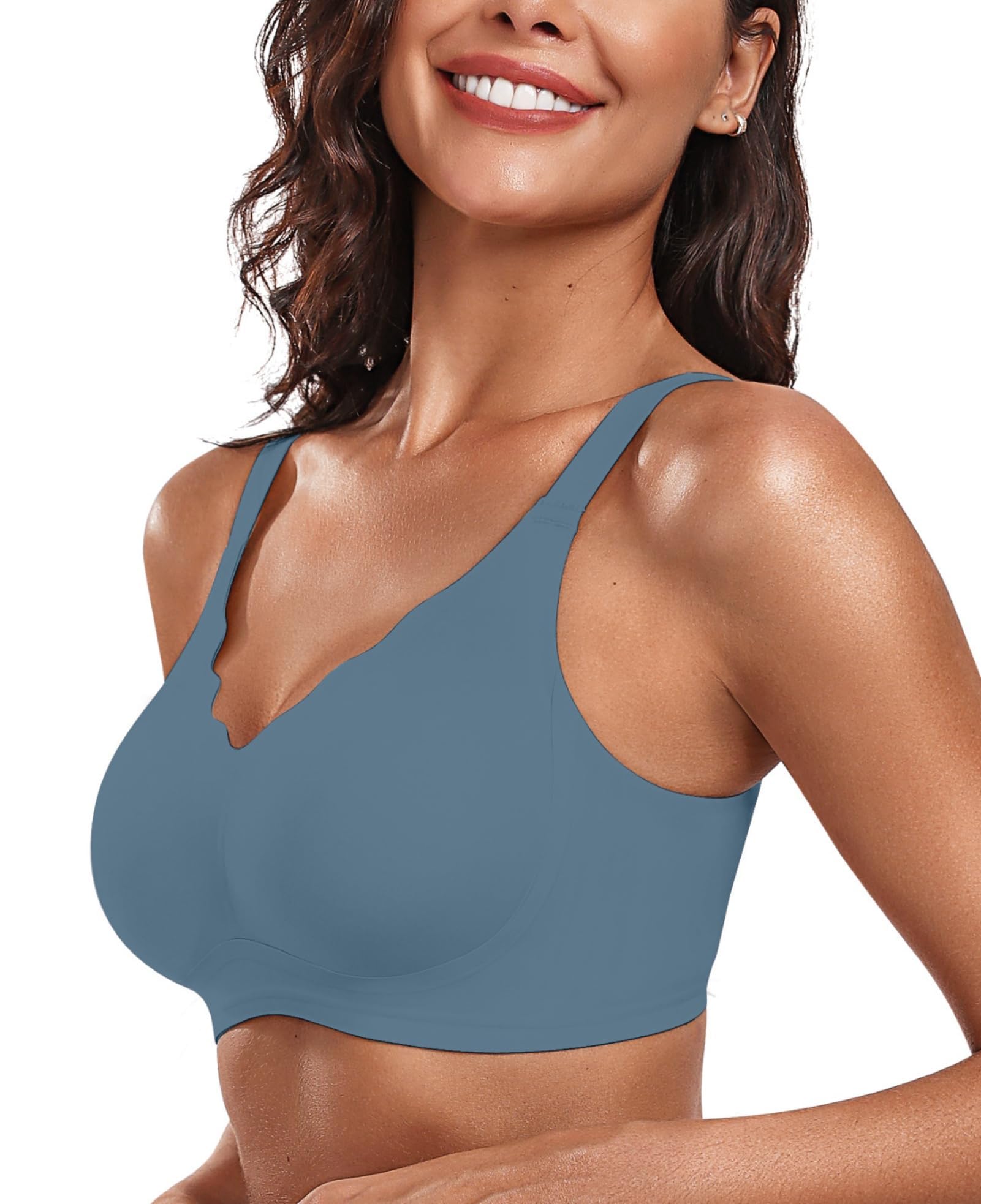 OEAK Reggiseno Senza Ferretto Push Up Reggiseno Senza Cuciture con Imbottitura Rimovibile Reggiseno con Spalline Regolabili Bralette Donna Comodo Morbido