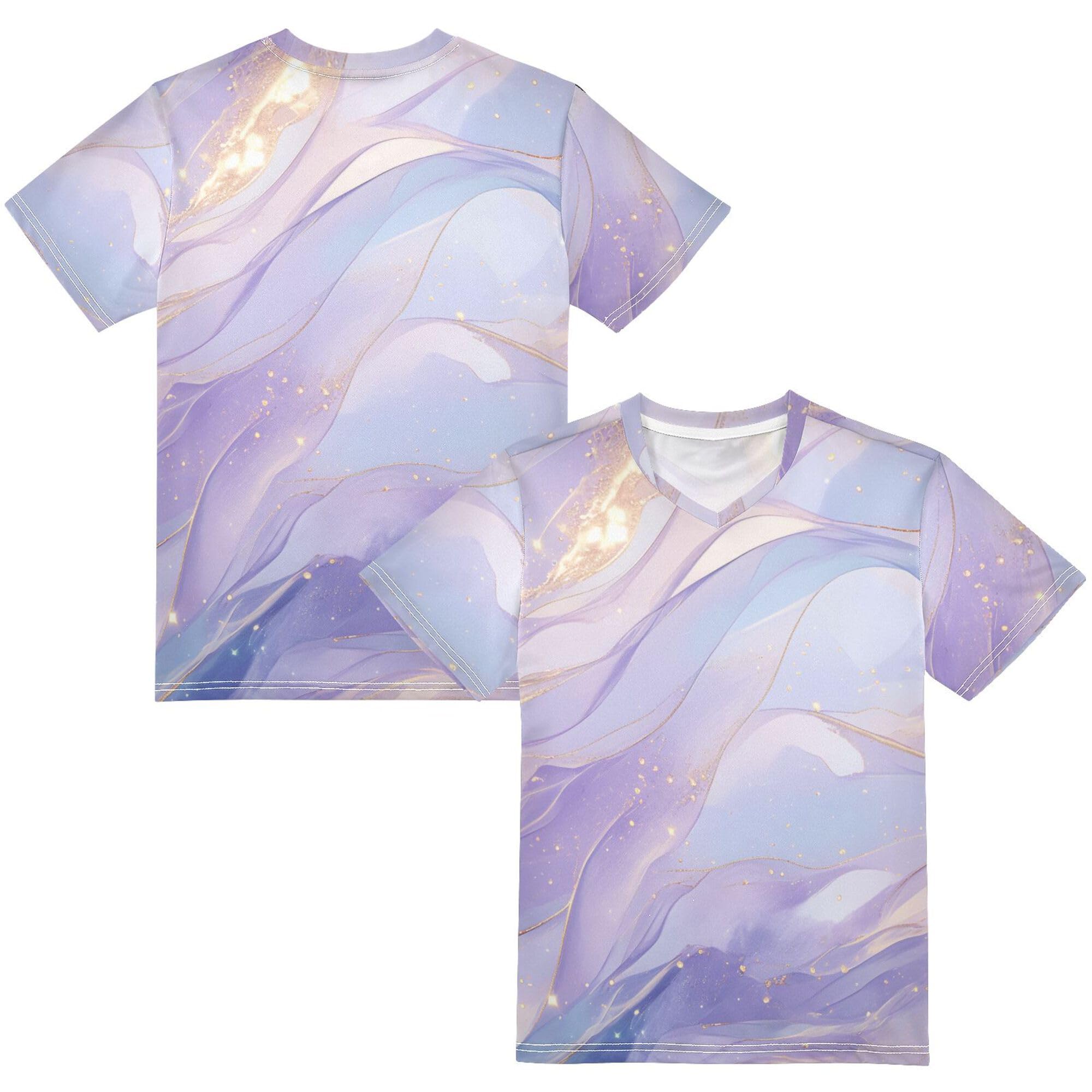 Kids Short Sleeve Tees Soft Breathable Burgundy Blue Purple Athletic Tops for Kids Teenagers