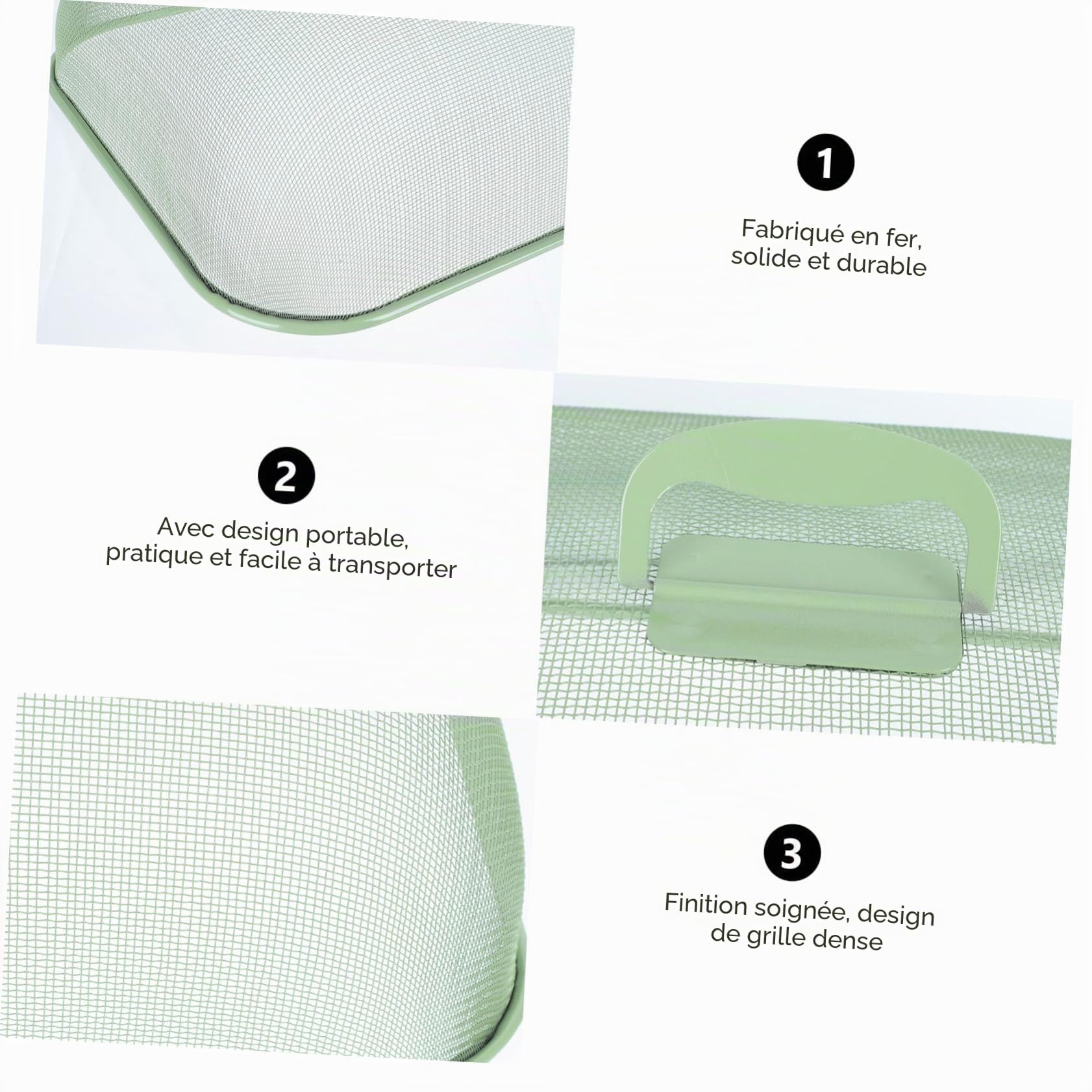 Couverture Alimentaire Créative en Fer Vert, Protection et Conservation