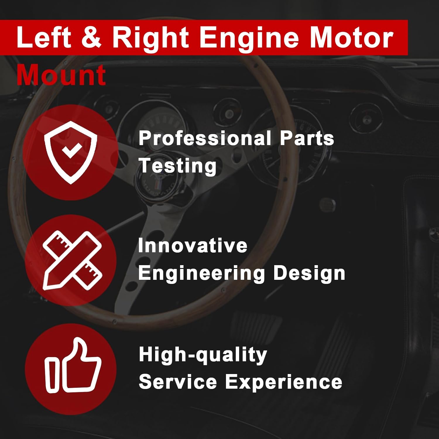 Engine Motor Mount Left & Right, Replacement for BMW 530i xDrive/ X3 xDrive30i/ X4 xDrive30i 2017 2018 2019 2020 2021 2022 2023 2024 2.0L L4, Replaces# 22116860495, 22116860496