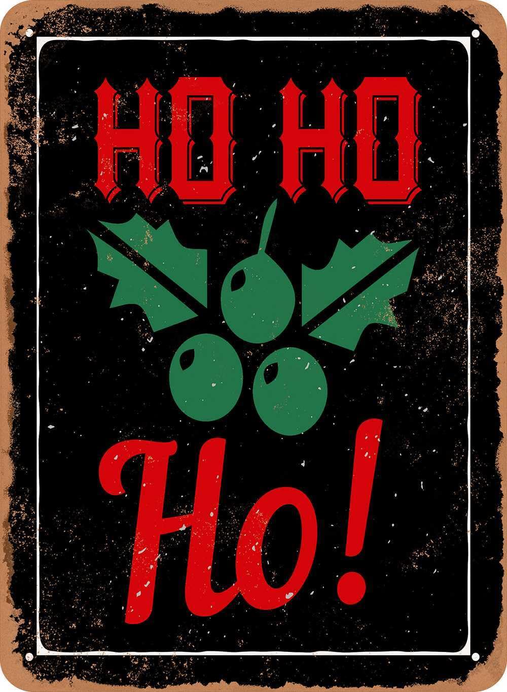 Miaomansenstore Metal Sign - Ho Ho Ho! - Vintage Look Home Decor