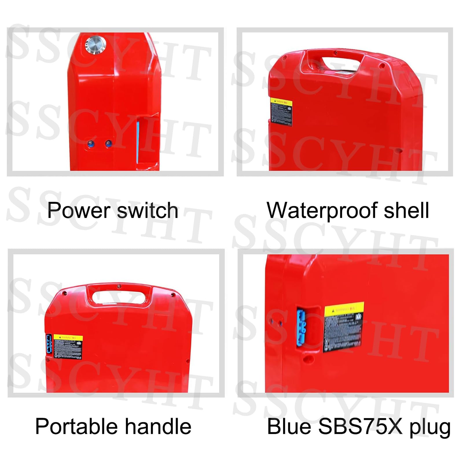 Batteria transpallet Elettrico 24V 20Ah 30Ah 40Ah 60Ah e Batteria Litio 48V 20Ah 30Ah per Carrello elevatore con connettore SBS75X, Kit Ricambio per Motori carrelli 50-1440W