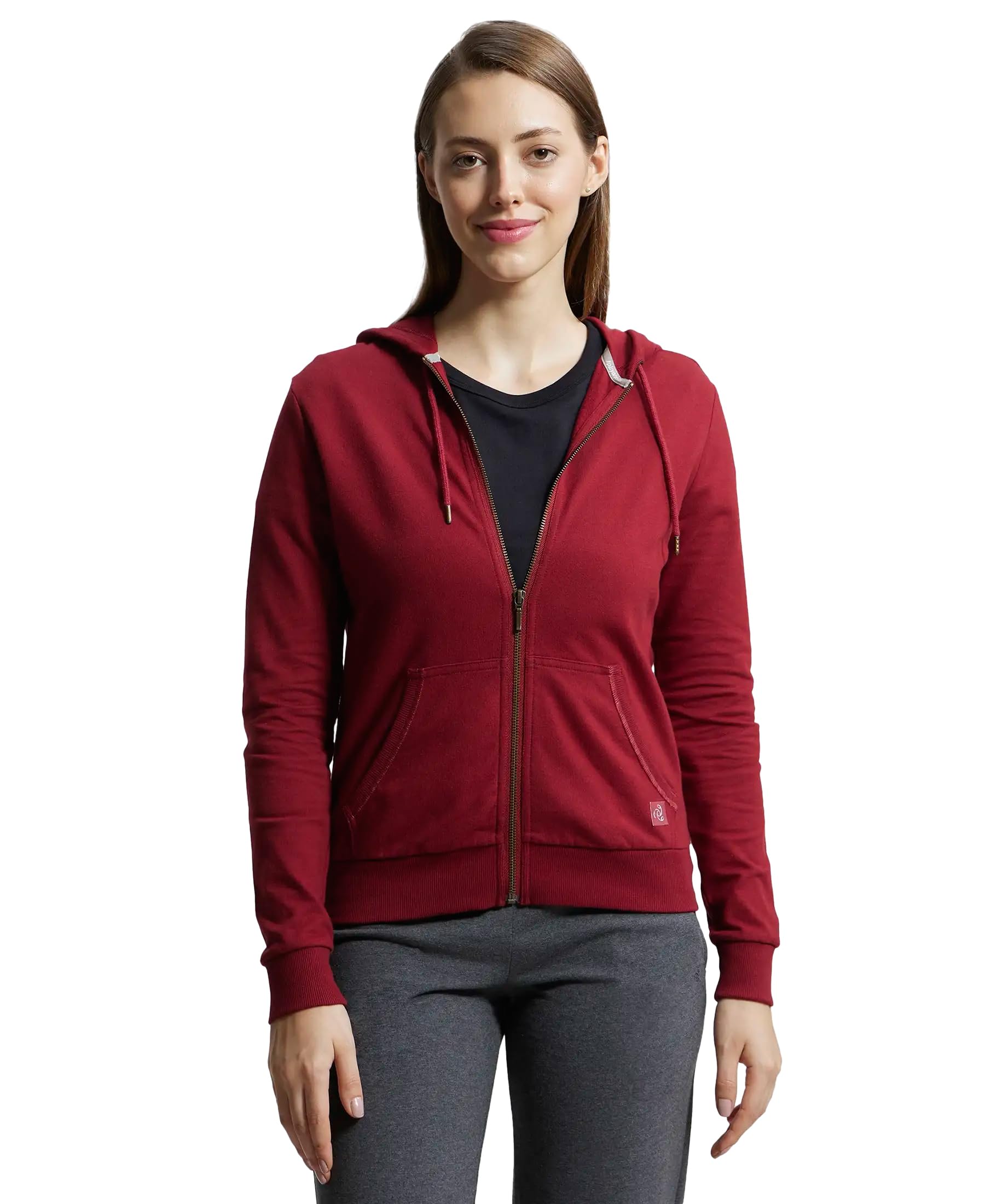 jockey AW30 Women's Super Combed Cotton French Terry Fabric Hoodie Jacket with Side Pockets-picture-46