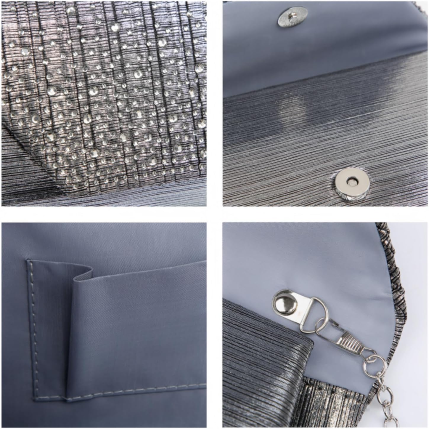 Dasein Women Evening Bags Wedding Purses Handbags Party Clutches Cocktail Prom Formal Clutch with Glitter Rhinestones - Image 6