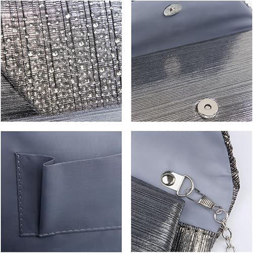 Miniatura 6 de Dasein Bolsos de noche para mujer, bolsos de boda, bolsos de mano, embragues de fiesta, cóctel, graduación, embrague formal con diamantes de