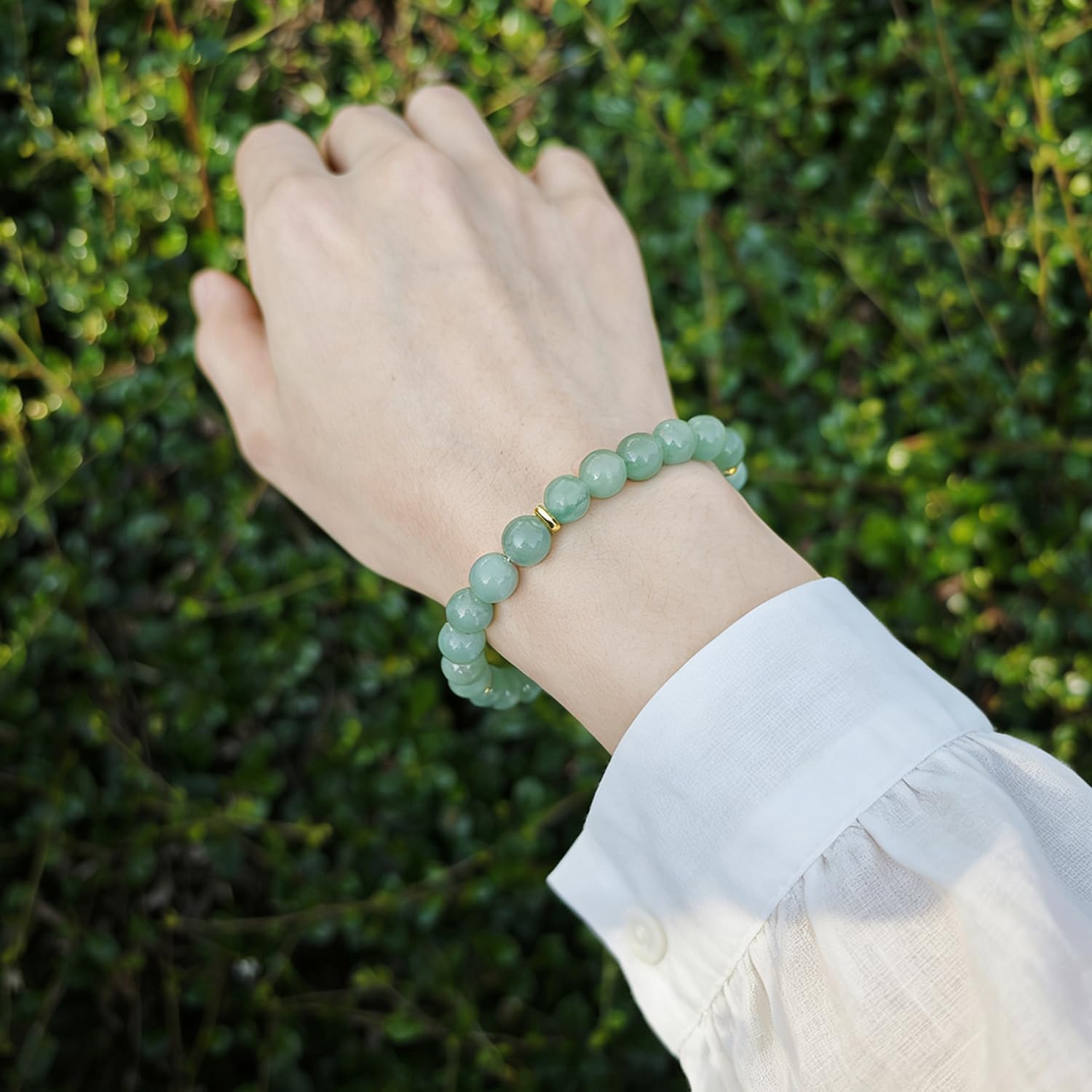 8mm Beaded Bracelet - Calming Natural Healing Crystal Stretch Bracelet for Women and Men - Handmade Semi-Precious Gemstone with Positive Energy - Image 6