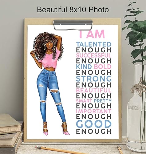 Miniatura 4 de Motivational Wall Art for Black Woman, African American Women - Positive Affirmations Wall Decor - African American Art - Inspirational Decor -