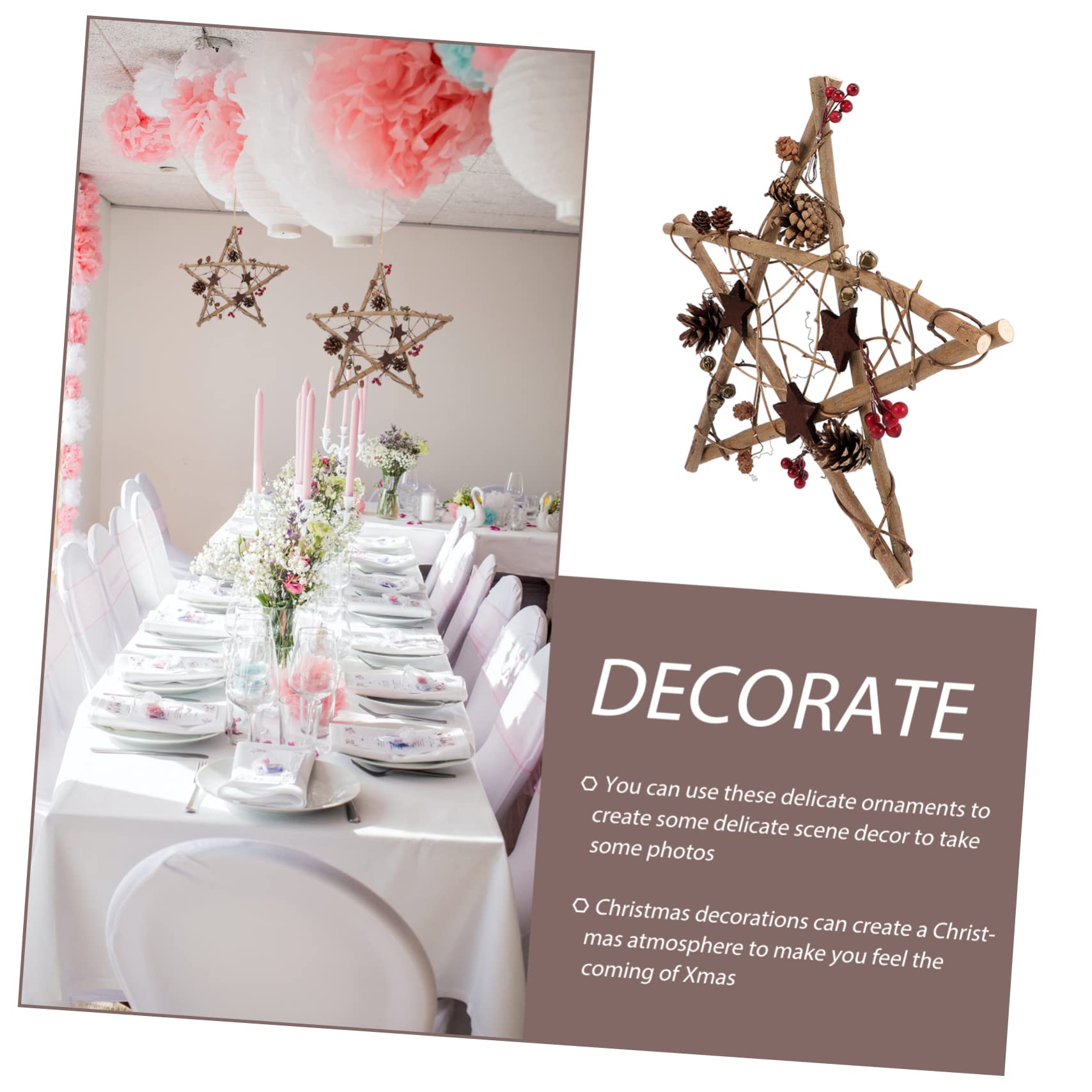 Decorazione Natalizia Forma Di Stella Addobbo Per Albero Di Natale Con Corda Per Appendere Accessorio Elegante Per Feste Di Natale e Decorazioni Casa e Giardino