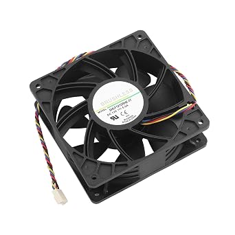 Cooling Fan, DC 12V 5.0A Computer Case 7500RPM Cooling Fan Replacement 4 Pin Connector for S7 S9.