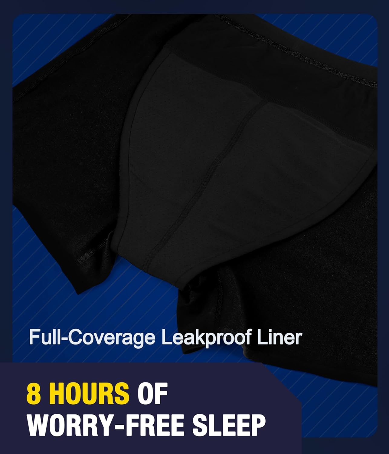 Incontinence Underwear For Men, Overnight Leakproof Cotton Boxer Brief, Washable Reusable 80ml Multipack - Image 4