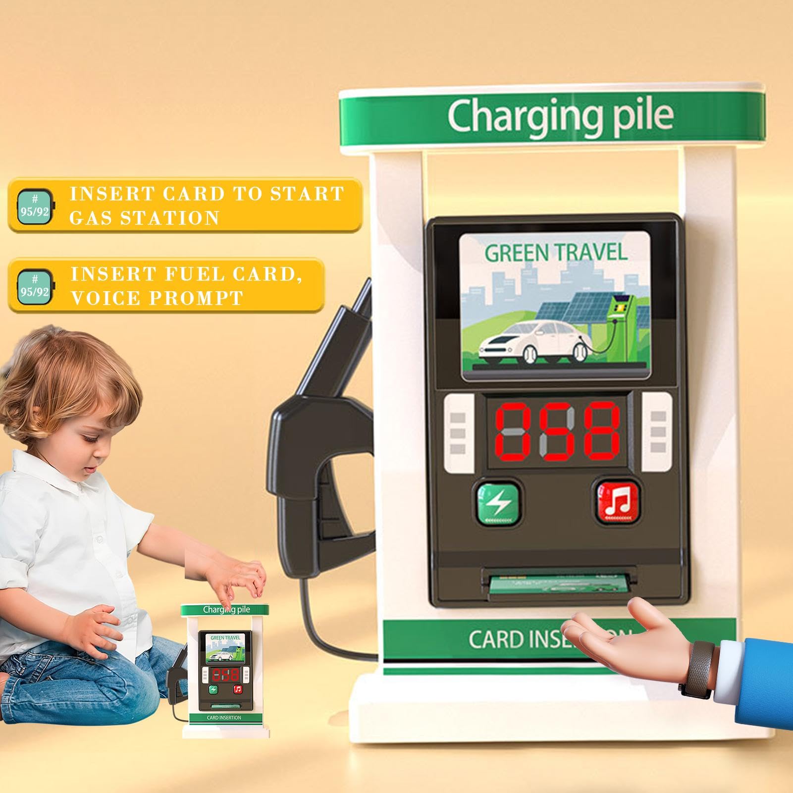 Juguete De Gasolinera Con Sonidos Y Conteo Inteligente – Estación De Servicio De Juguete De 17.5 Cm, Juego De Simulación Para Niños A Partir De 3 Años