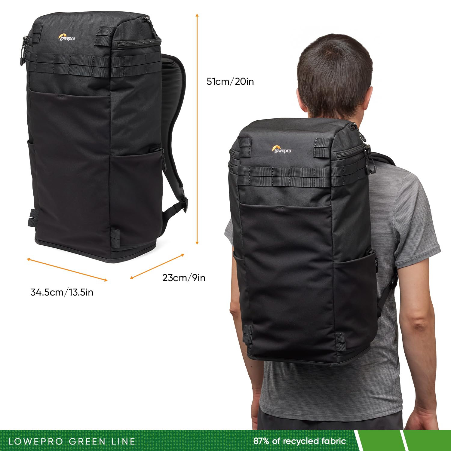 Lowepro ProTactic Lite BP 250 AW III Laptop-Rucksack, Zugriff Oben u. seitlich, Profi-Kameratasche, DSLR/Drohnen/spiegellose Kameras, bis zu 16" Laptop, Regenhaube, für Foto-/Videografen, Volumen 30l