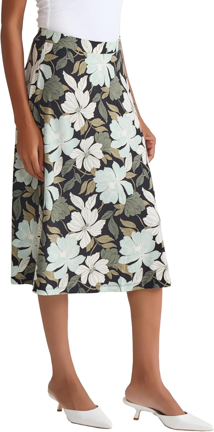 Kasper Women's Pull-on Printed Matte Jersey Flared Skirt - Image 3
