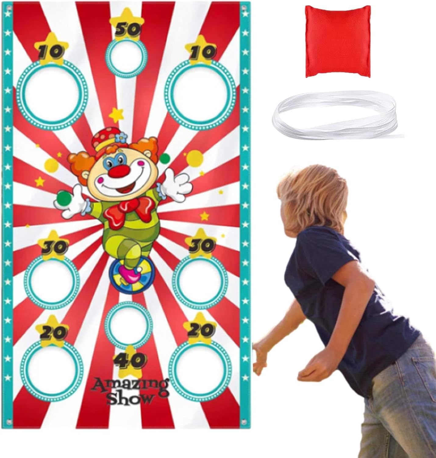 Toss Game With Bean Bags, Beanbag Circus Toss Game Banner, Large Size