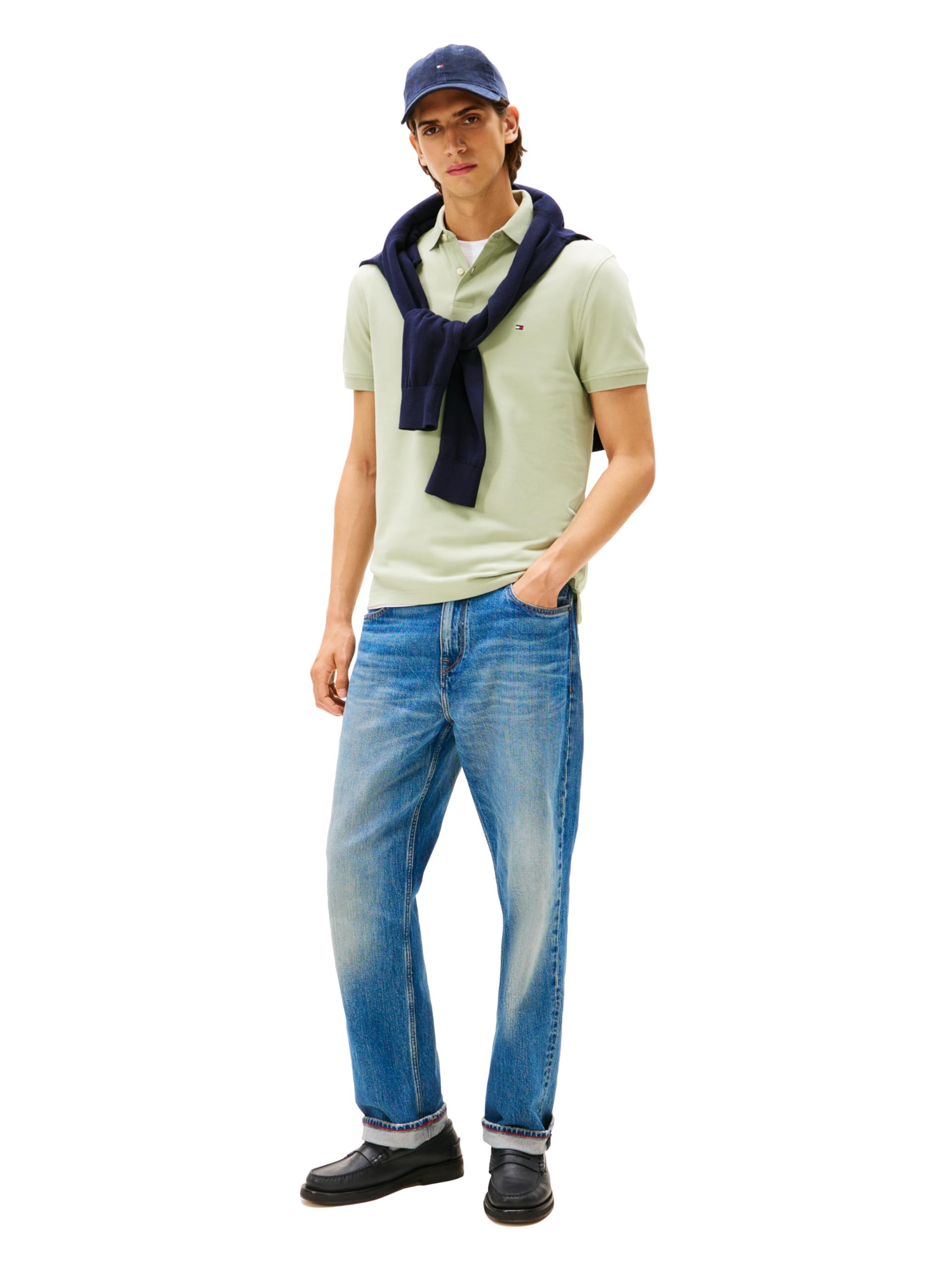 Tommy Hilfiger Herren Kurzarm-Poloshirts in Normaler Passform mit Stretch und Bio-piqué-Baumwolle Kurzarm-Poloshirts in normaler Passform mit Stretch und Bio-Piqué-Baumwolle (1er Pack)