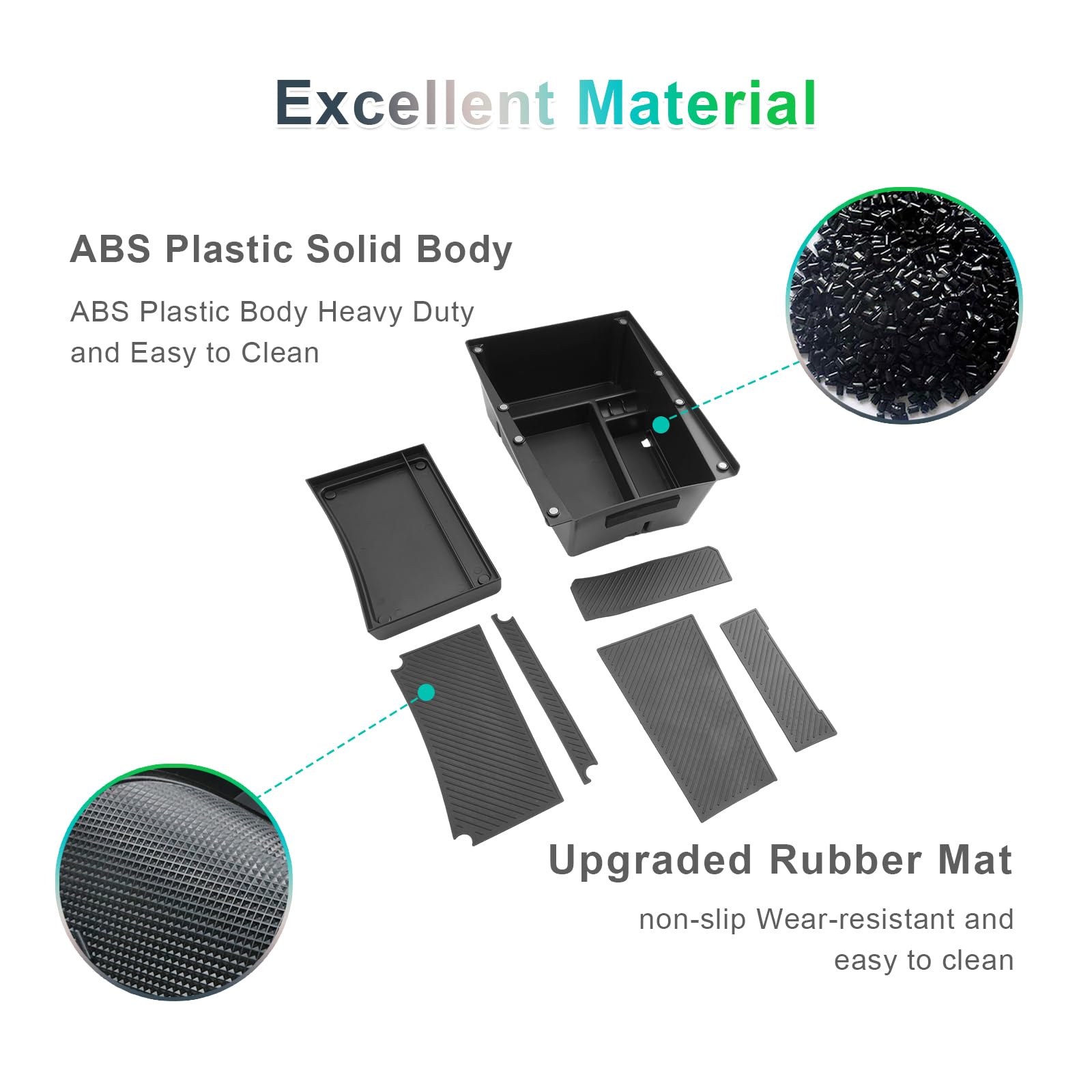 GAFAT Kompatibel mit Kia EV3 Earth GT Line 2025 2026 Mittelkonsole Aufbewahrungsbox, Beweglicher Obere Ablage mit Magneten, EV3 ab 2024 Multifunktionale Organizer Unter der Mittelkonsole mit Matten