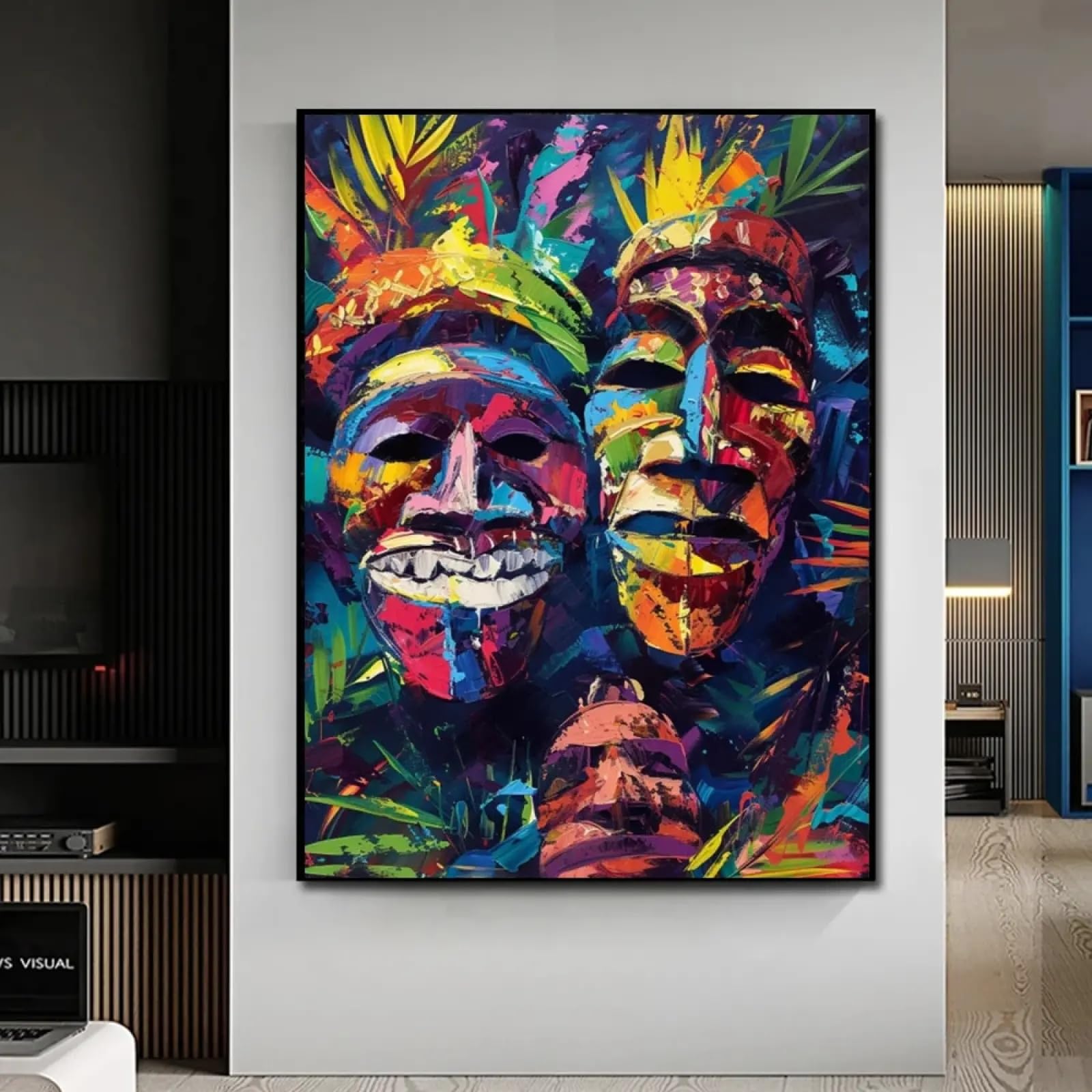 Peinture graffiti africain 50x70 cm solution moderne pour sublimer un mur vide - 6