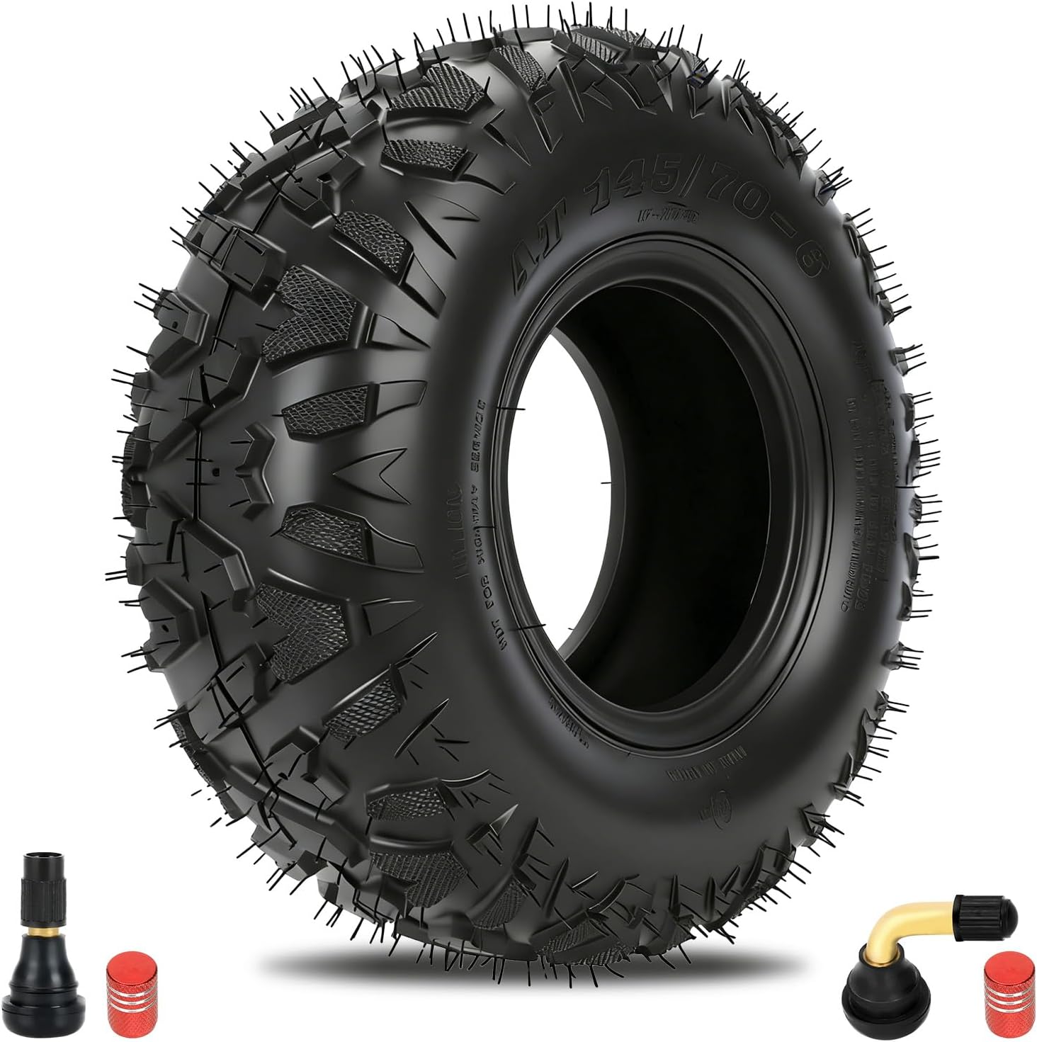 145/70-6 145-70-6 Tire Tubeless Compatible with Mini Bike Coleman CT100U CC100X B100 GMB100 RT100 KT196 Go Kart Baja Doodle Bug DB30 Motovox Mega Moto 80cc 105cc Kazuma ATV Quad 4 Wheeler Parts