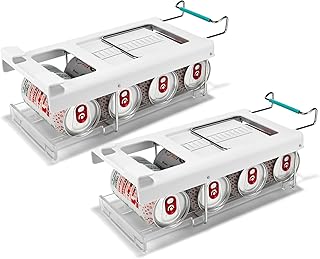 Joseph Joseph FridgeStore 2-Pack Foldable Under-Shelf Fridge Storage Can Dispenser – Space-Saving Holder, Fits Shelves 13-18" Deep