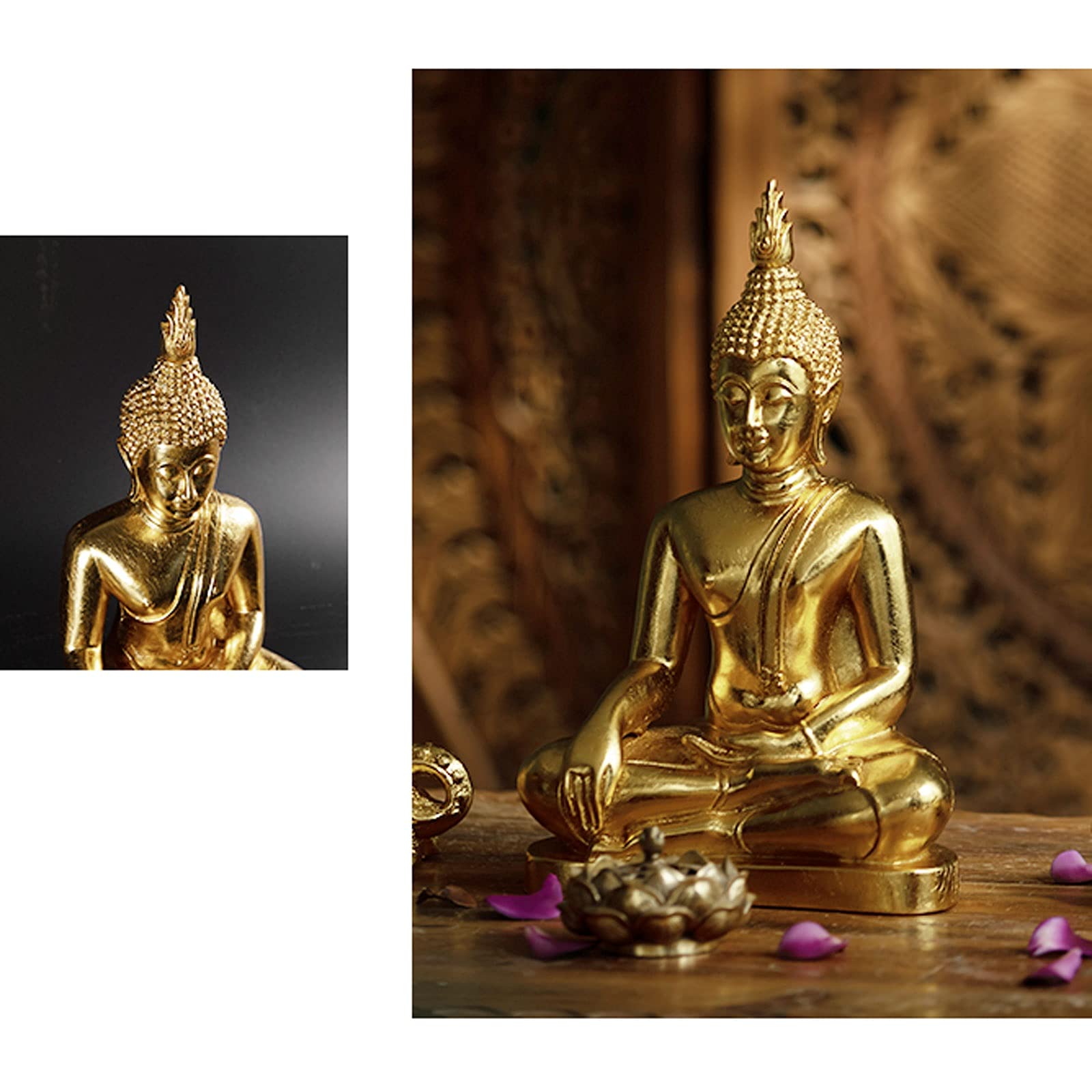 Estatua de Buda Estatua de Buda Tailandia Buda Escultura Resina Hecho a mano Hecho de Budismo Meditación Decoración del hogar Ornamentos Ornamentos Artesanía Decoración de la habitación Escultura de B