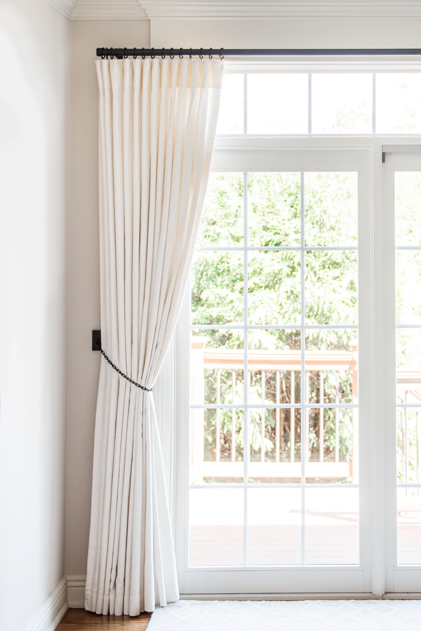 Condition photo showing New/Like New for BlastHome® Non-Adjustable Luxury Extra Long Curtain Rod, 1 ¼'' Rod Set, 14 foot Fixed Length (Three Rods Connect for a Seamless Look), Brushed Dark Brown