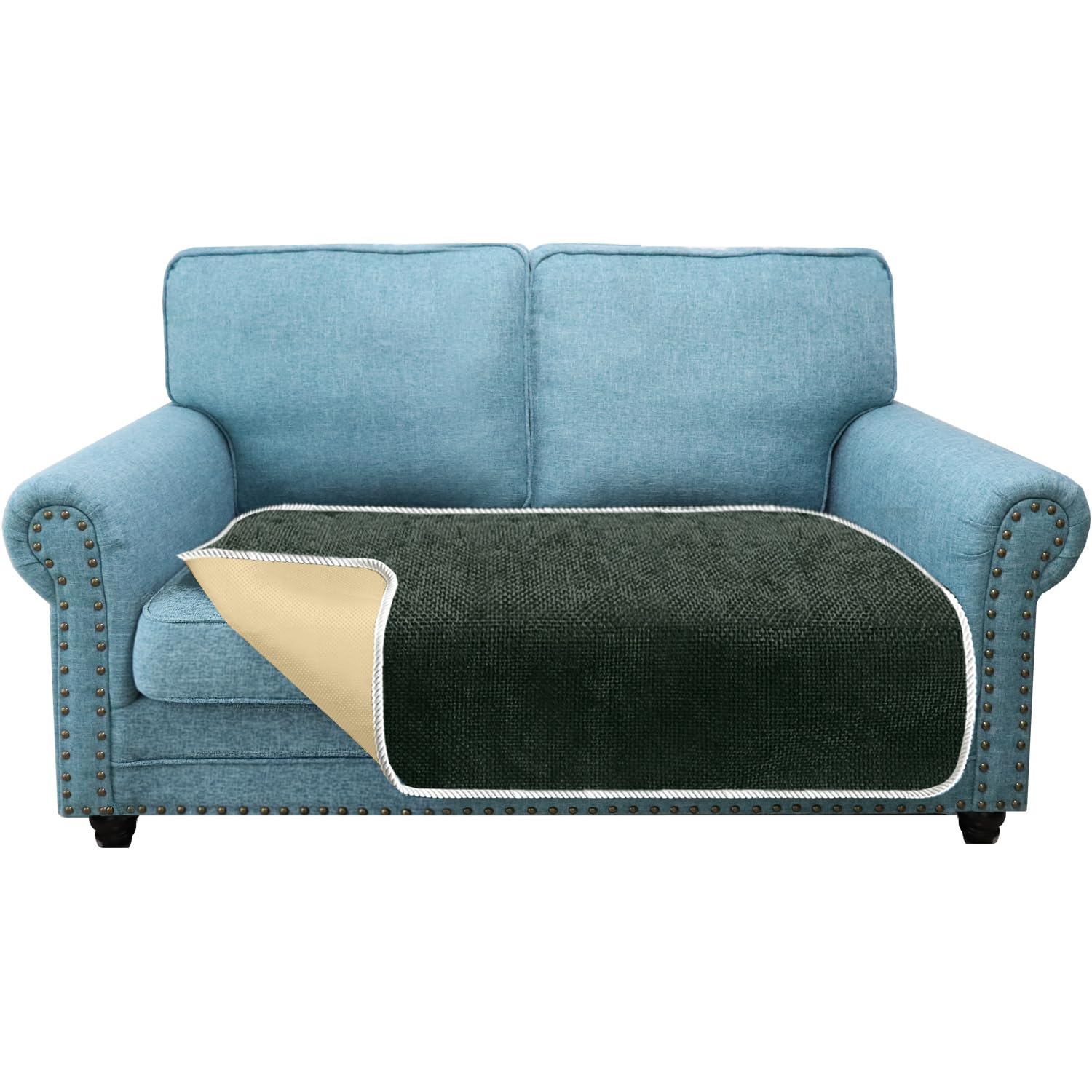 Granbest Sofa Cushion Covers, Exclusive, Fashionable Design, Anti-Wrinkle, Washable, Sofa Cushion Protector Against Pets and Children (2-Seater, Teal) — image 1