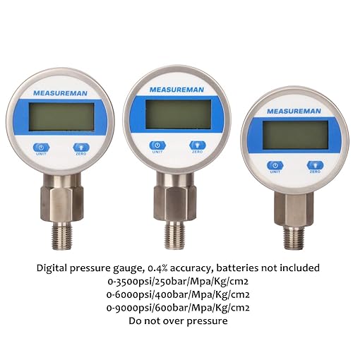 Miniatura 14 de MEASUREMAN Kit de acoplamiento de prueba de presión hidráulica para excavadora portátil, incluye 6 acoplamientos de prueba, 3 medidores de presión