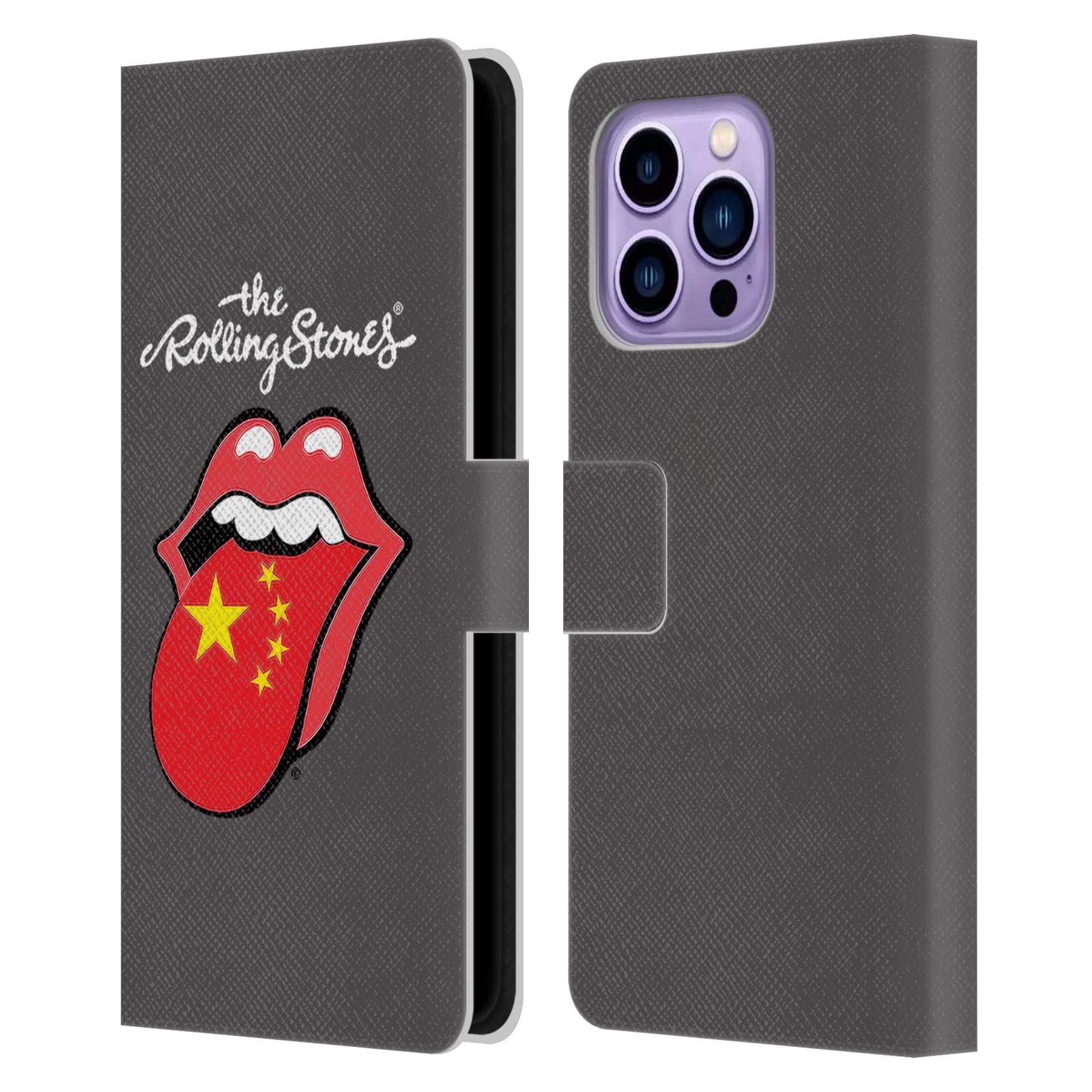 Funda de cuero tipo libro de The Rolling Stones para Apple iPhone 14 Pro Max 7