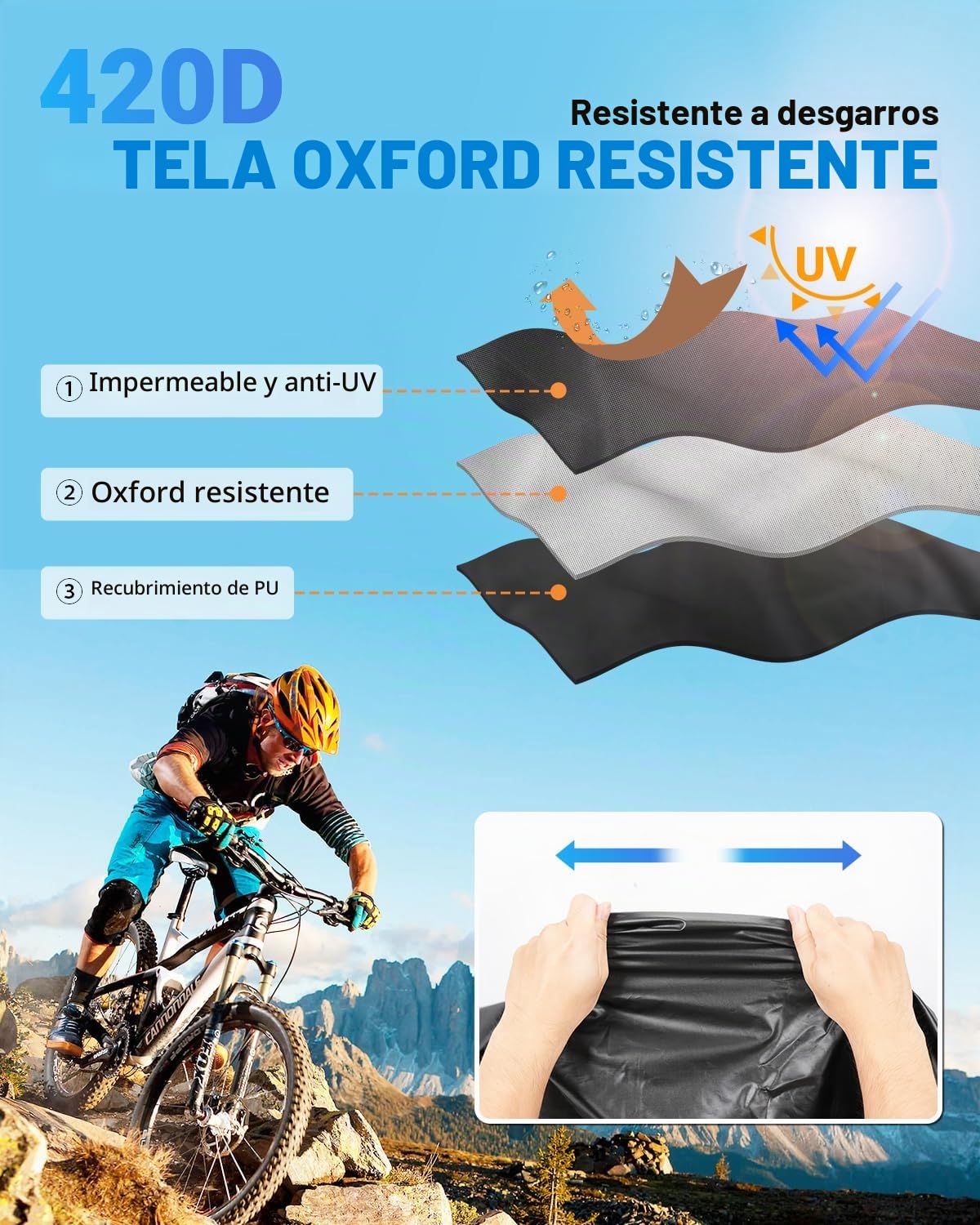 SUPAREE Funda Bicicleta Impermeable Funda para Bicicleta Transporte Funda Exterior 3 Bicis 420D Oxford Resistente pour Autocaravana Coche Viaje