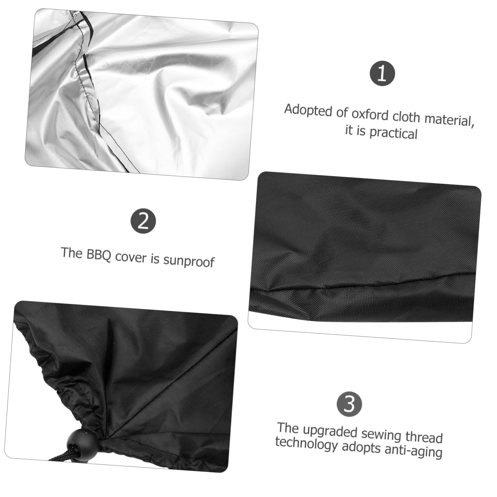 Abaodam 5 Pezzi Copertura Impermeabile Barbecue Copertura Protettiva Per Barbecue Griglia a Carbone Accessorio Per Barbecue Cappa Di Protezione Della Griglia Panno Oxford Black