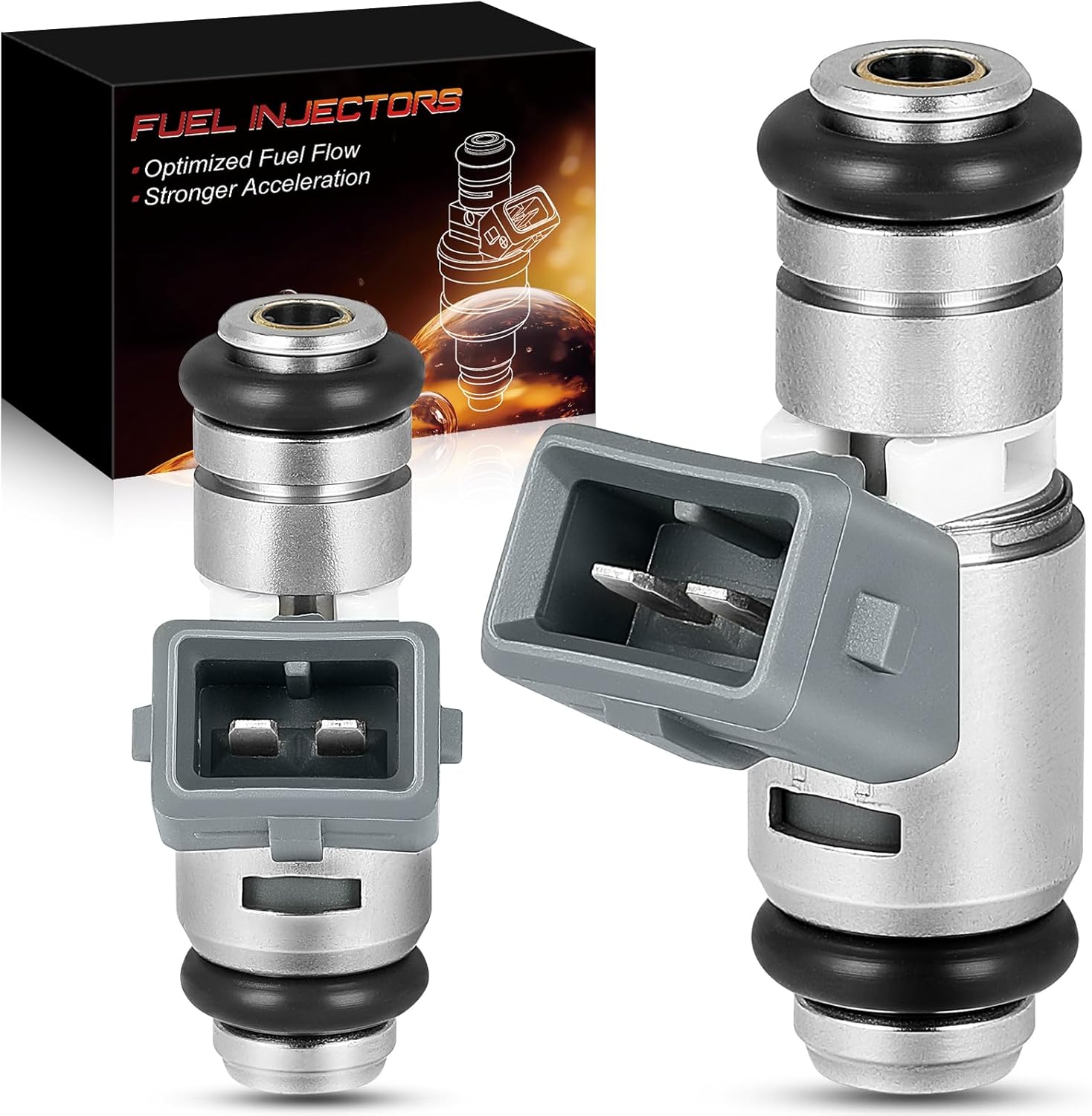 IWP162 For:-Harley Davidson Motorcycle Fuel Injectors Fits 2004-2005 Softail, 2001-2010 Dyna, FLH, FLT, Replacement 27609-01B, 27609-01, 1022-0113 (Set of 2)