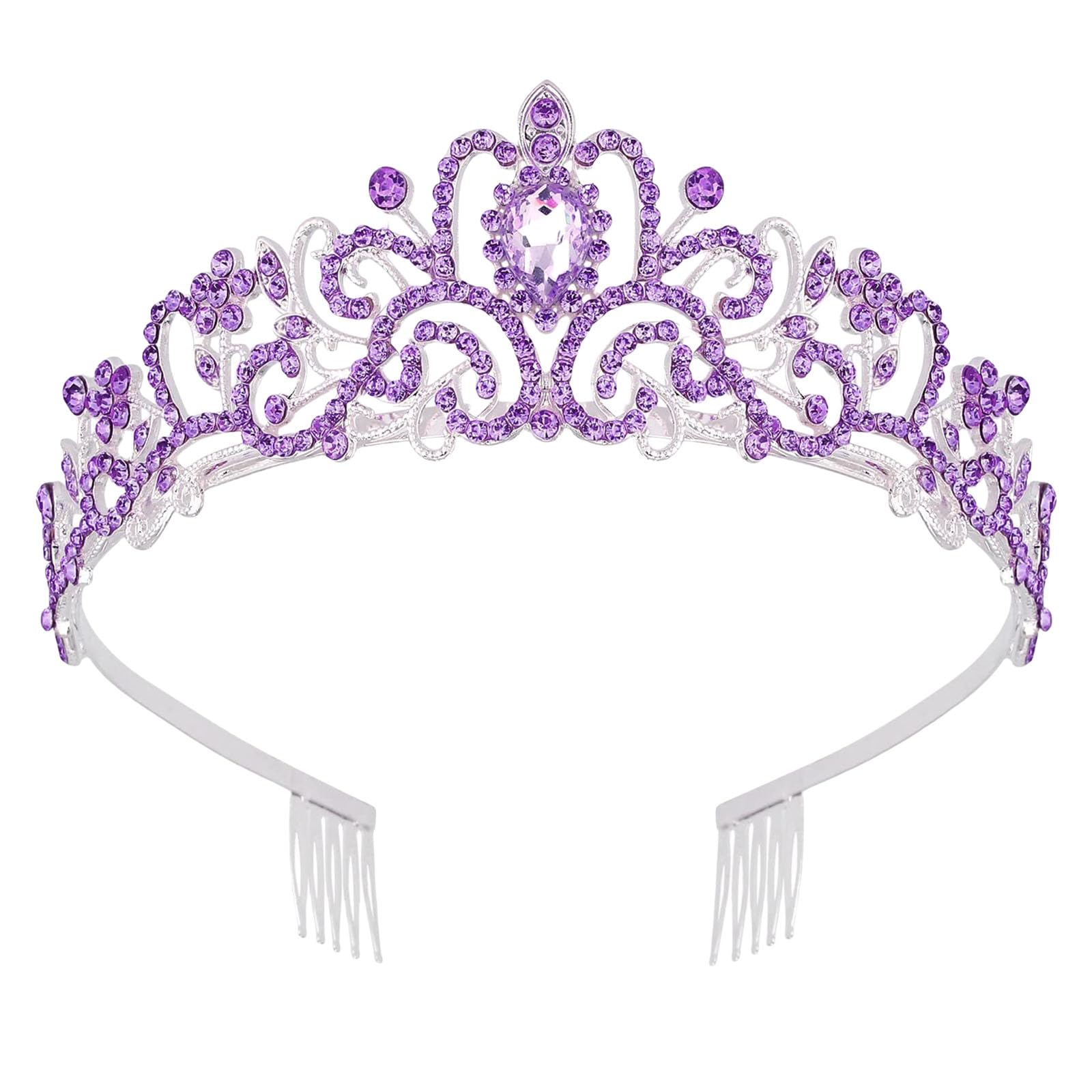 Fentency Rhinestones Tiaras For Women And Girls Elegant Crowns With Comb For Wedding Bridal And Party Hair Accessories
