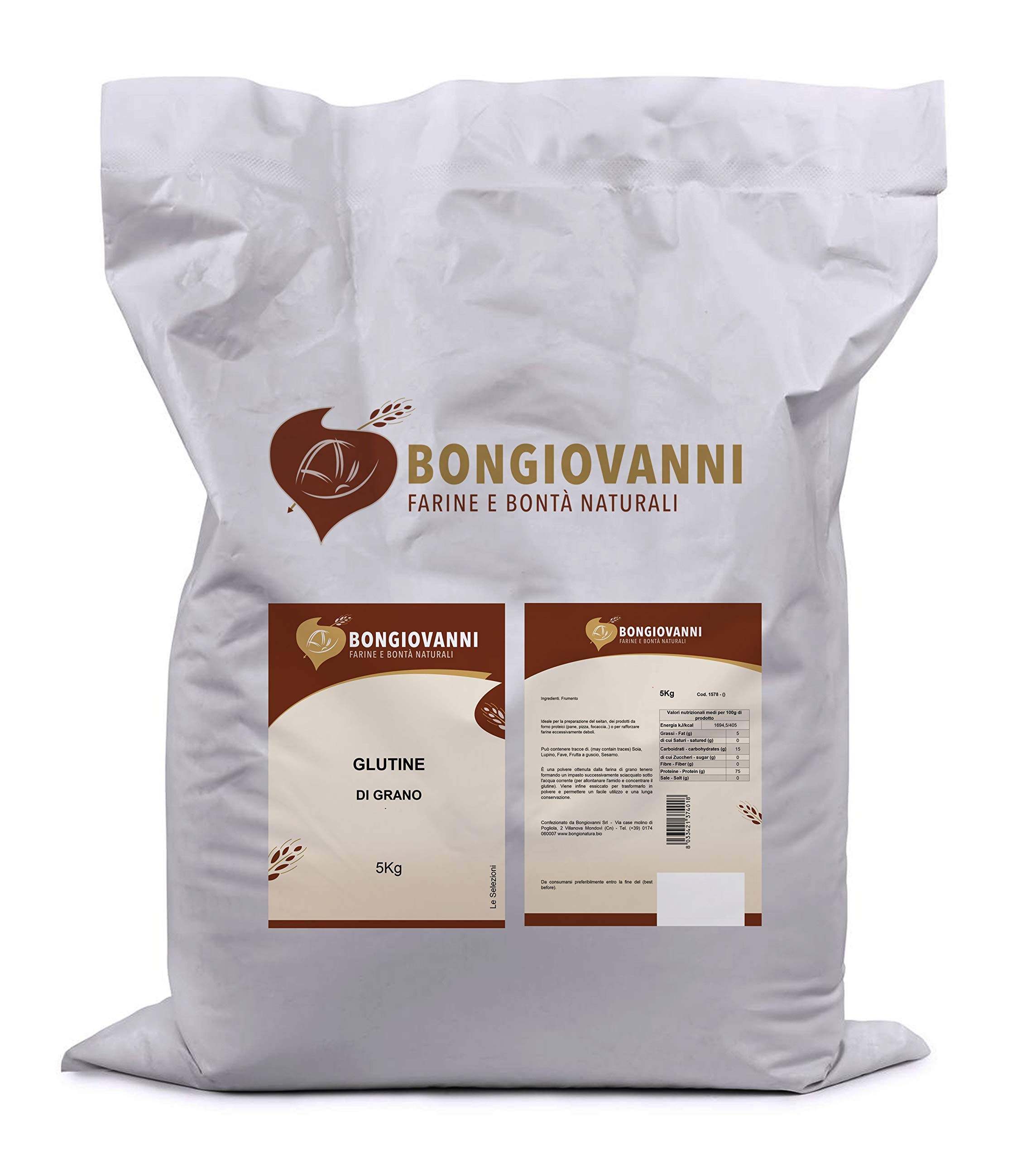 BONGIOVANNI FARINE E BONTA' NATURALI Glutine di Grano 5Kg
