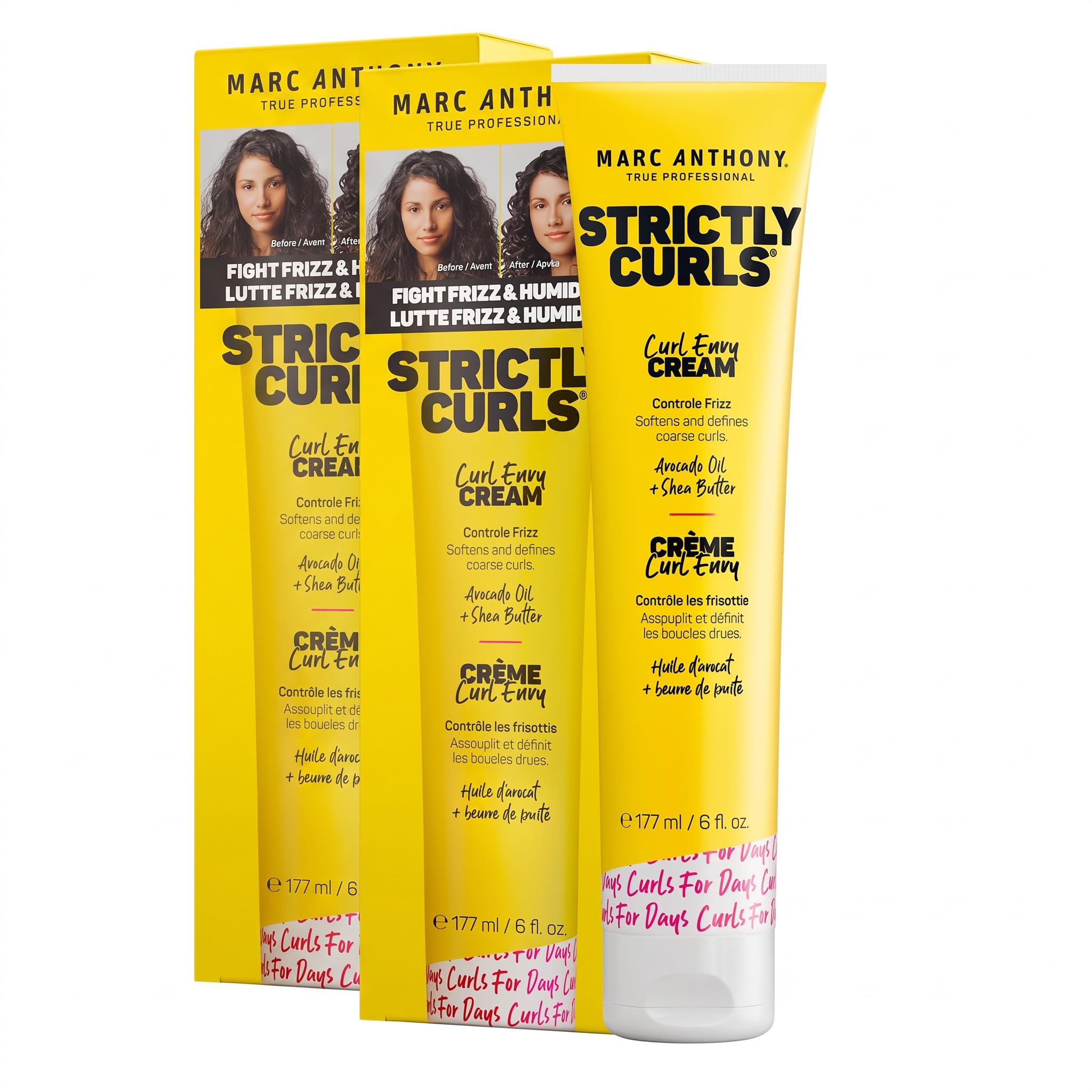 Marc Anthony Curl Defining Styling Cream for Curly Hair,Strictly Curls-Moisturizing Hair Defining Cream Softens&Detangles Coarse,Frizzy Curls with Shea Butter-Styling Product Reduces Frizz,(Pack of 2)