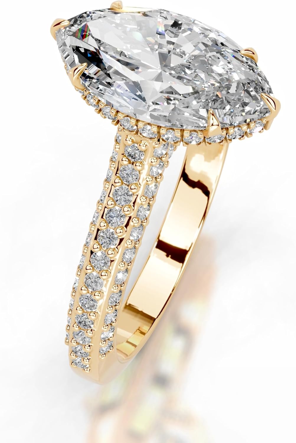 1–5 CT Halo Engagement Ring in Emerald, Cushion, Radiant, Oval, Round, Marquise – 925 Silver or 10K/14K/18K Rose, White, Yellow Gold for Wedding, Proposal & Gift