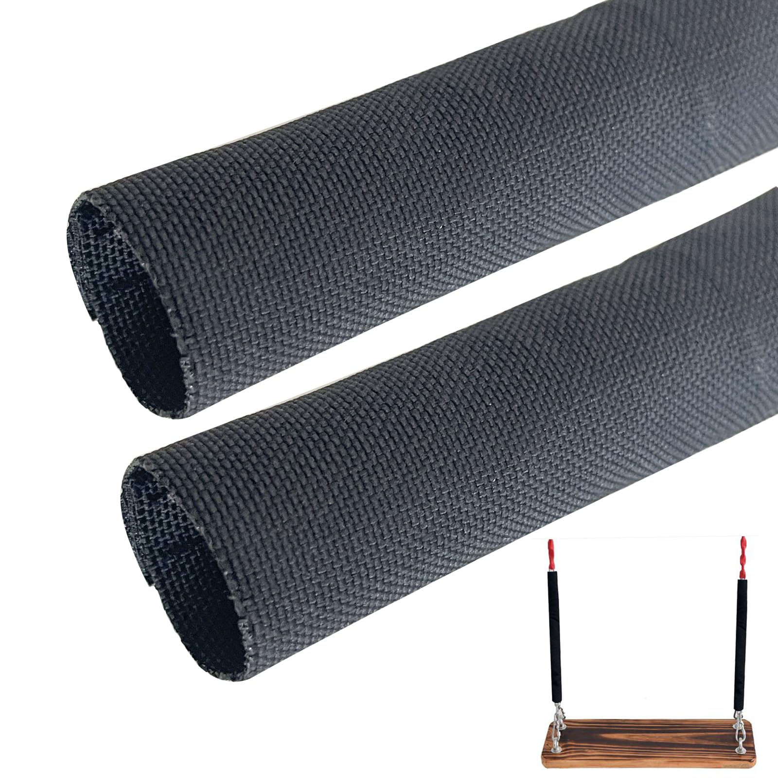 Swing Chain Cover, 2 Pcs Swing Chain Cover Grip Sleeve for Playground Swingset Accessories or Porch Swings Barrier Chain in Garden Backyard Patio Outdoor or Chain Sleeve Winch Rope Protector (Black)-image-32