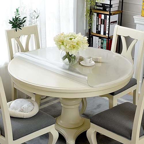 Miniatura 6 de HUHJYUGE Table Cover Clear Protector 20in, Tablecloth Protector Cover Waterproof, Dining Table Plastic Cover Clear, Tabletop Pad Oil Spill Proof,