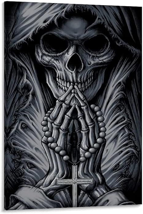 Amazon Com Bsxle Dibujos De La Santa Muerte Poster Artistico En Lienzo Y Arte De Pared Diseno Moderno De Dormitorio Familiar 7 9 X 11 8 In Hogar Y Cocina