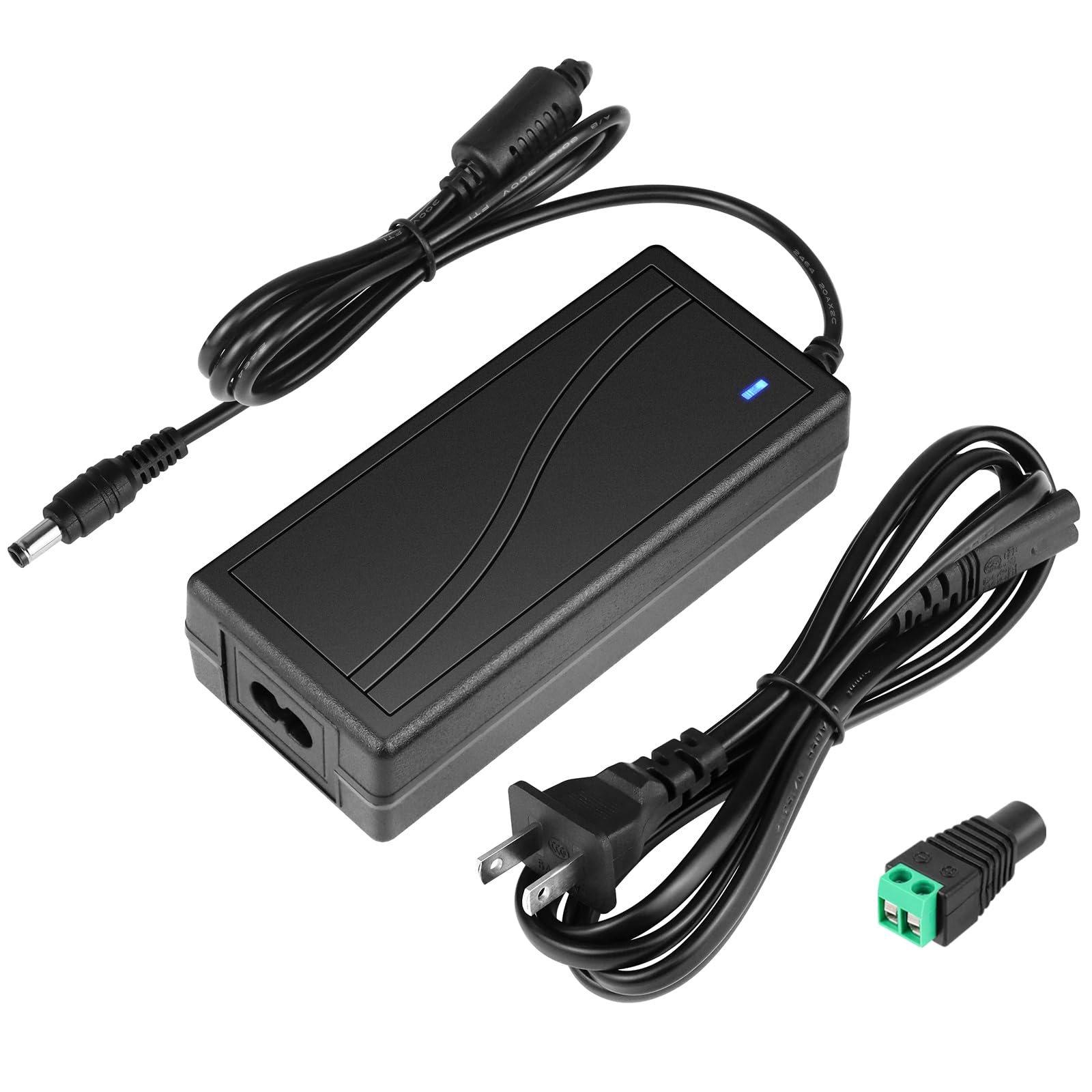 inShareplus 24V 2.5A 60W Power Supply, AC 100-240V to DC 24 Volt Regulated Adapter with 5.5mm x 2.1mm DC Plug, Low Voltage Transformer for Strip