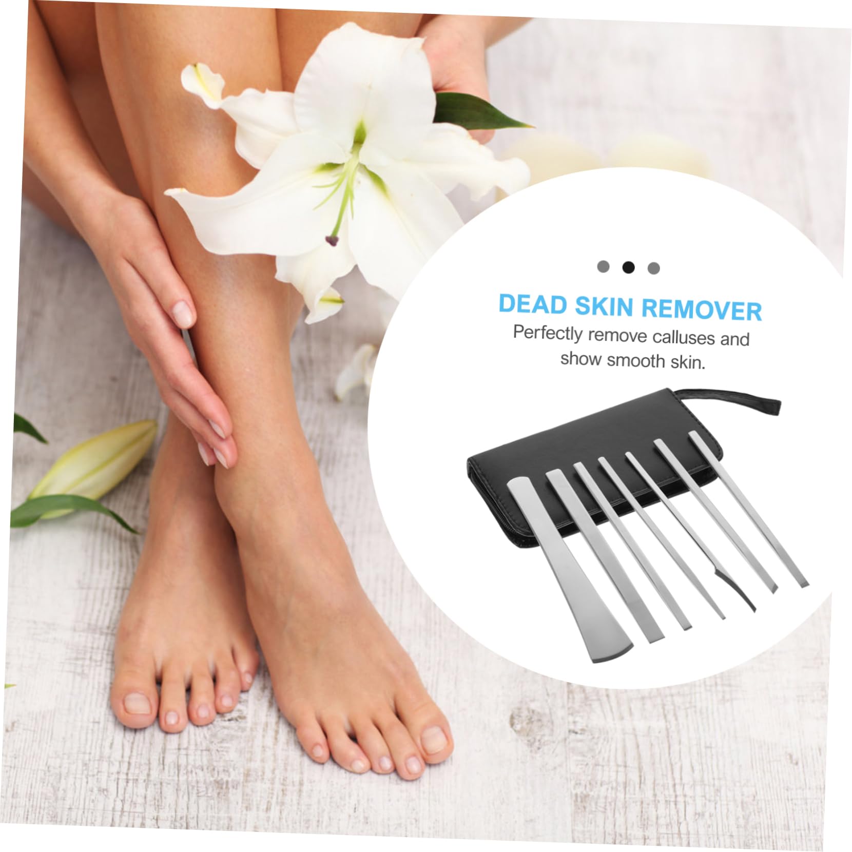 Kit per Pedicure 7 Pezzi in Acciaio Inox per Unghie Argento | 7 Strumenti, Uso Familiare e Professionale, Pulizia Mani e Piedi, Rimozione Pelle Secca