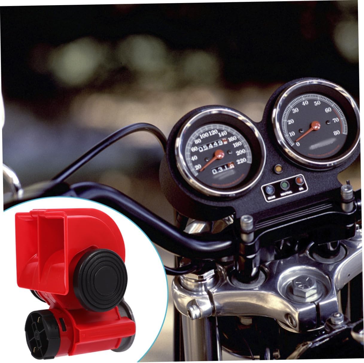 12v Red Air Horn Snail Compressor Loud Train Horn for Trucks and Cars Electric Replacement with Square Mouth for Automotive Exterior Accessories