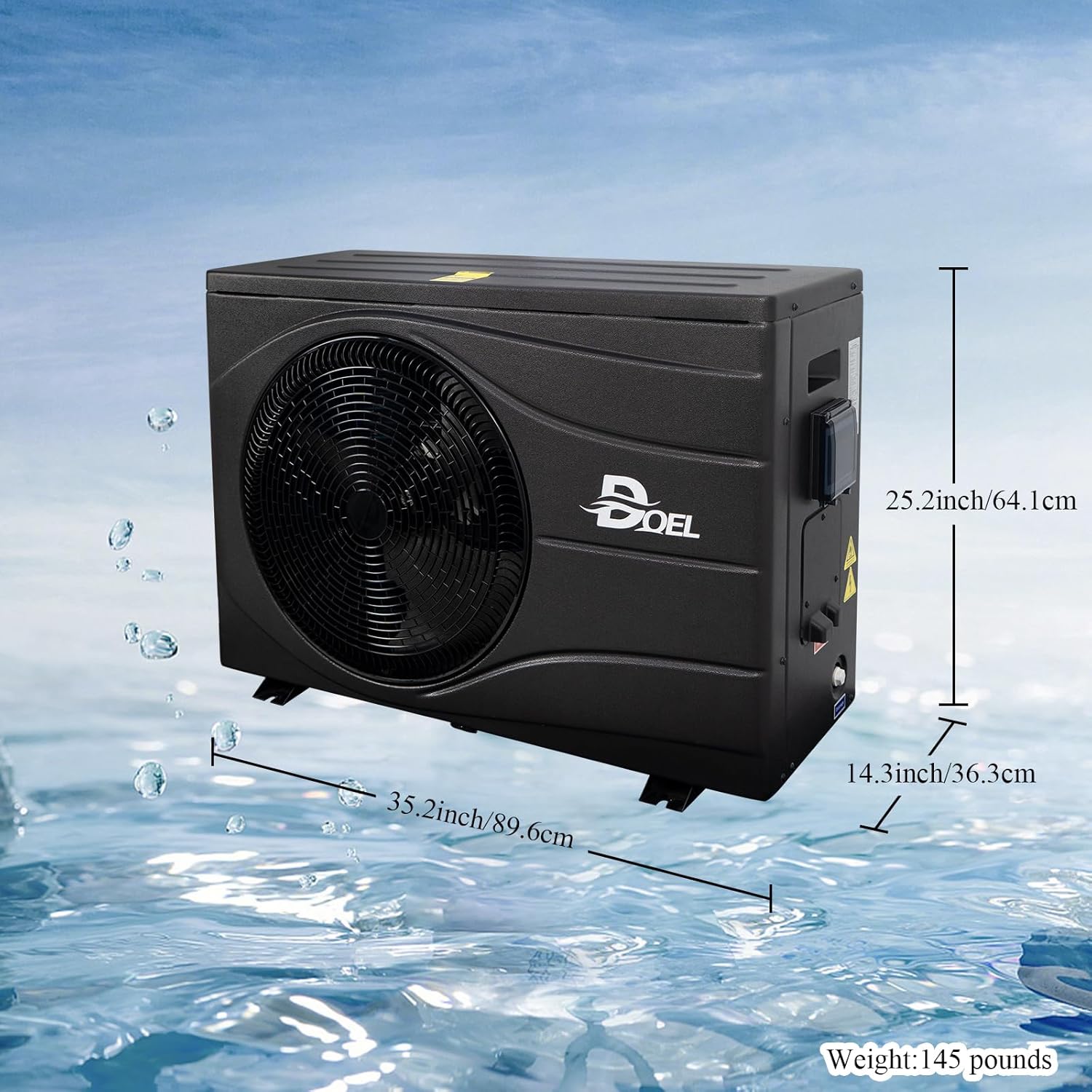 DOEL Swimming Pool Heat Pump, 72000 BTU Full DC Inverter Pool Heater for Above and In Ground Pools and Spas, 21kW High Efficiency Pool Heater with WiFi Smart Control Panel, 220-240v